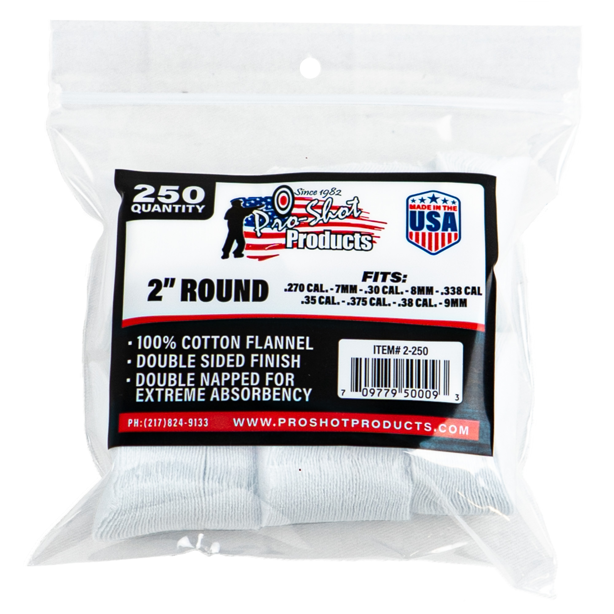 Pro-Shot Products .270-.38 Caliber Patch – 250/Pack