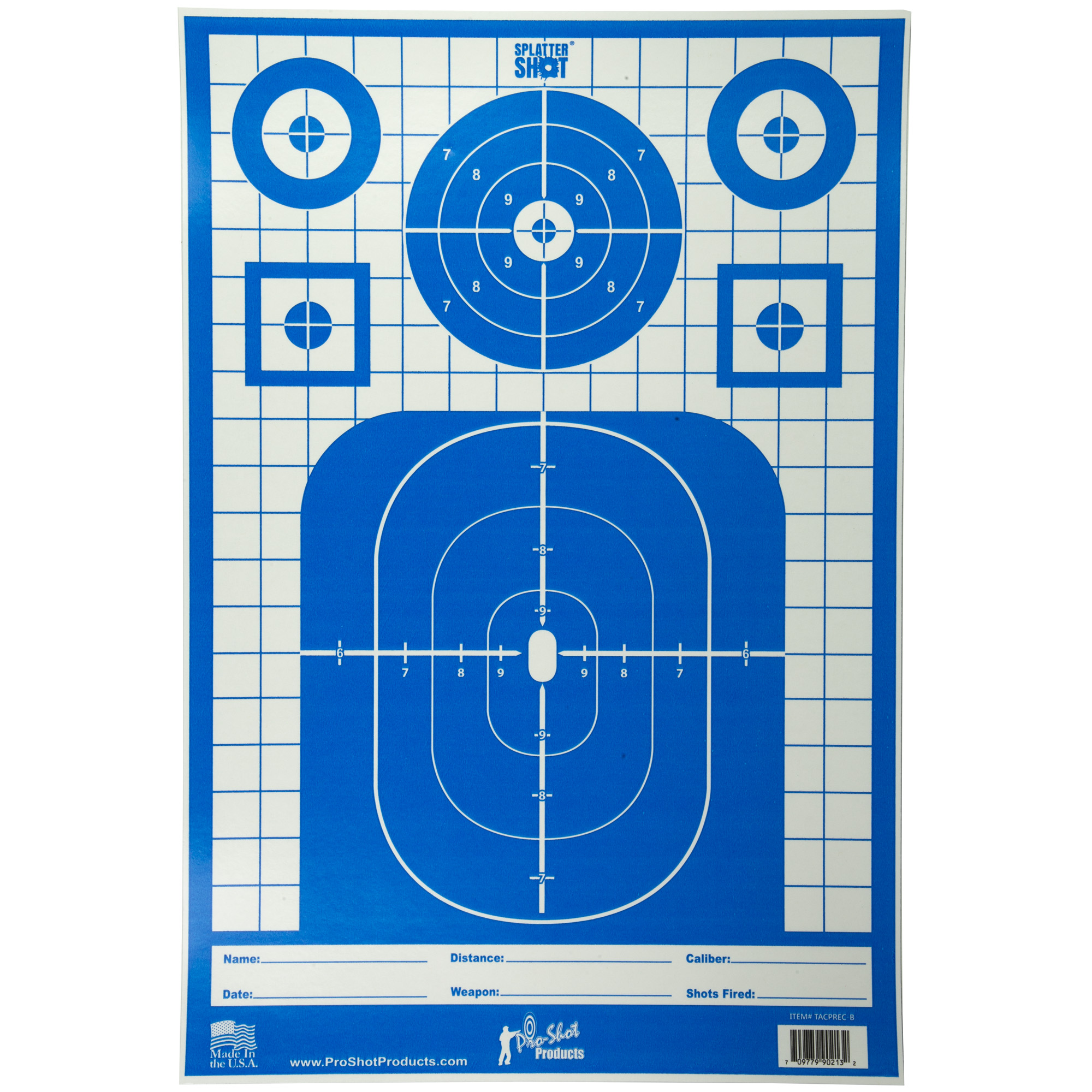 Pro-Shot Products Splatter Shot Blue Tactical Precision Target 12″x18″ – 8 Targets