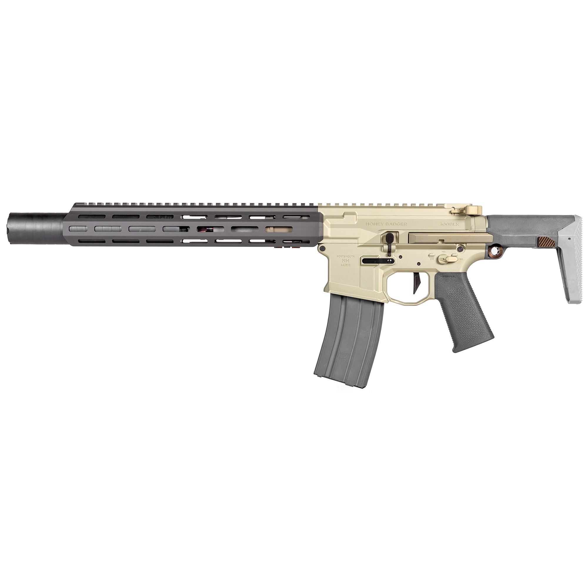 Q Honey Badger Suppressed Rifle 7″ 300 Blackout 30rd 7075 Aluminum – Flat Dark Earth