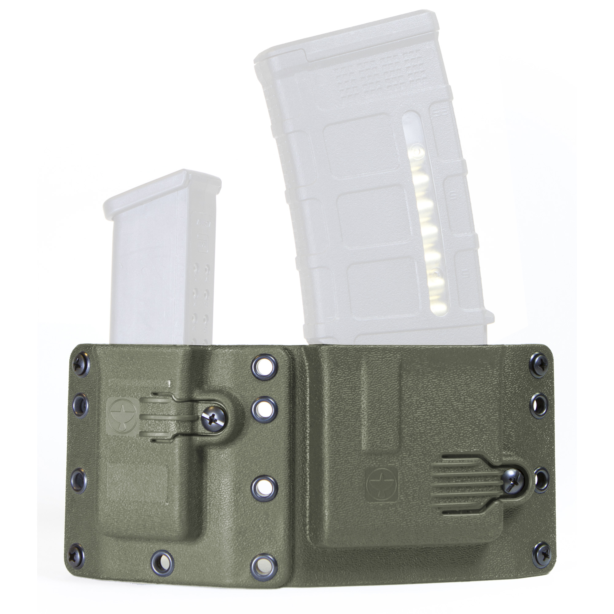 Raven Concealment 1-AR-15 Magazine/1-Double Stack Pistol Magazine Copia Ambidextrous Polymer Magazine Pouch – Black