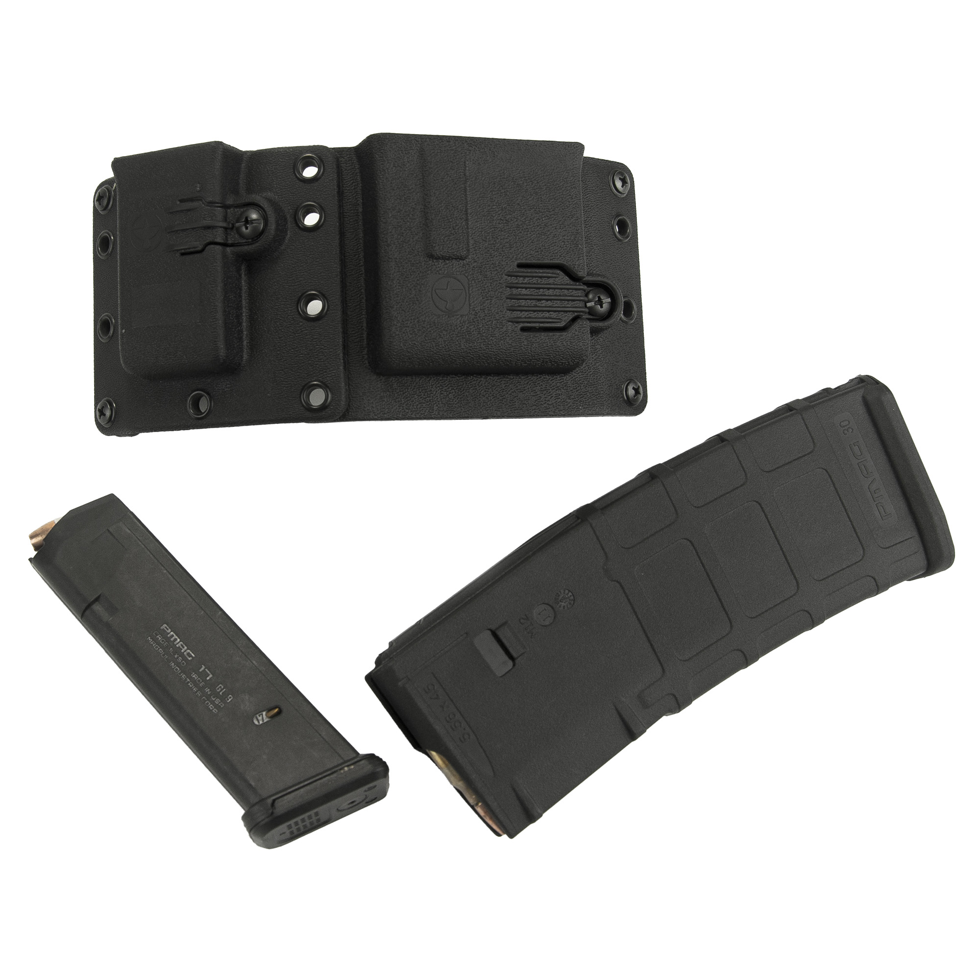 Raven Concealment 1-AR-15 Magazine/1-Double Stack Pistol Magazine Copia Ambidextrous Polymer Magazine Pouch – Black