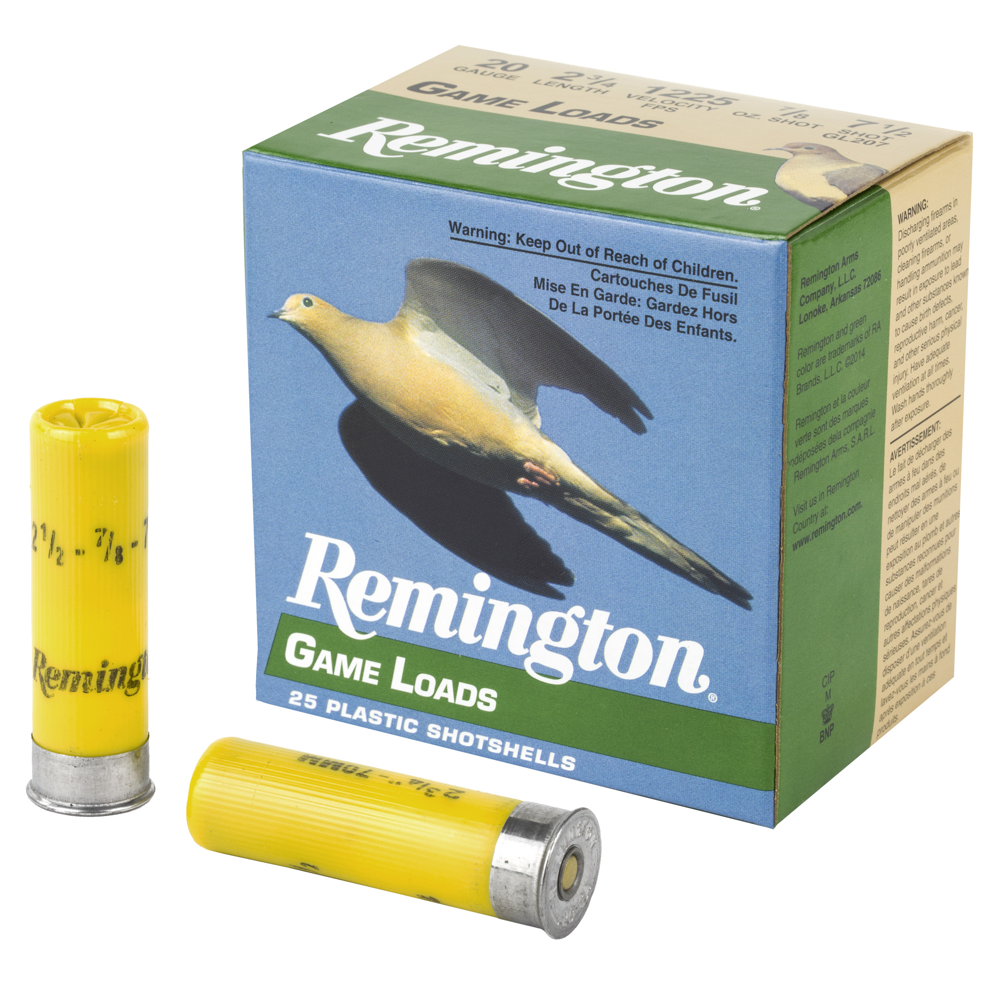 Remington Game Load 20 Gauge 2.75″ #7.5 Shotshell – 25rd