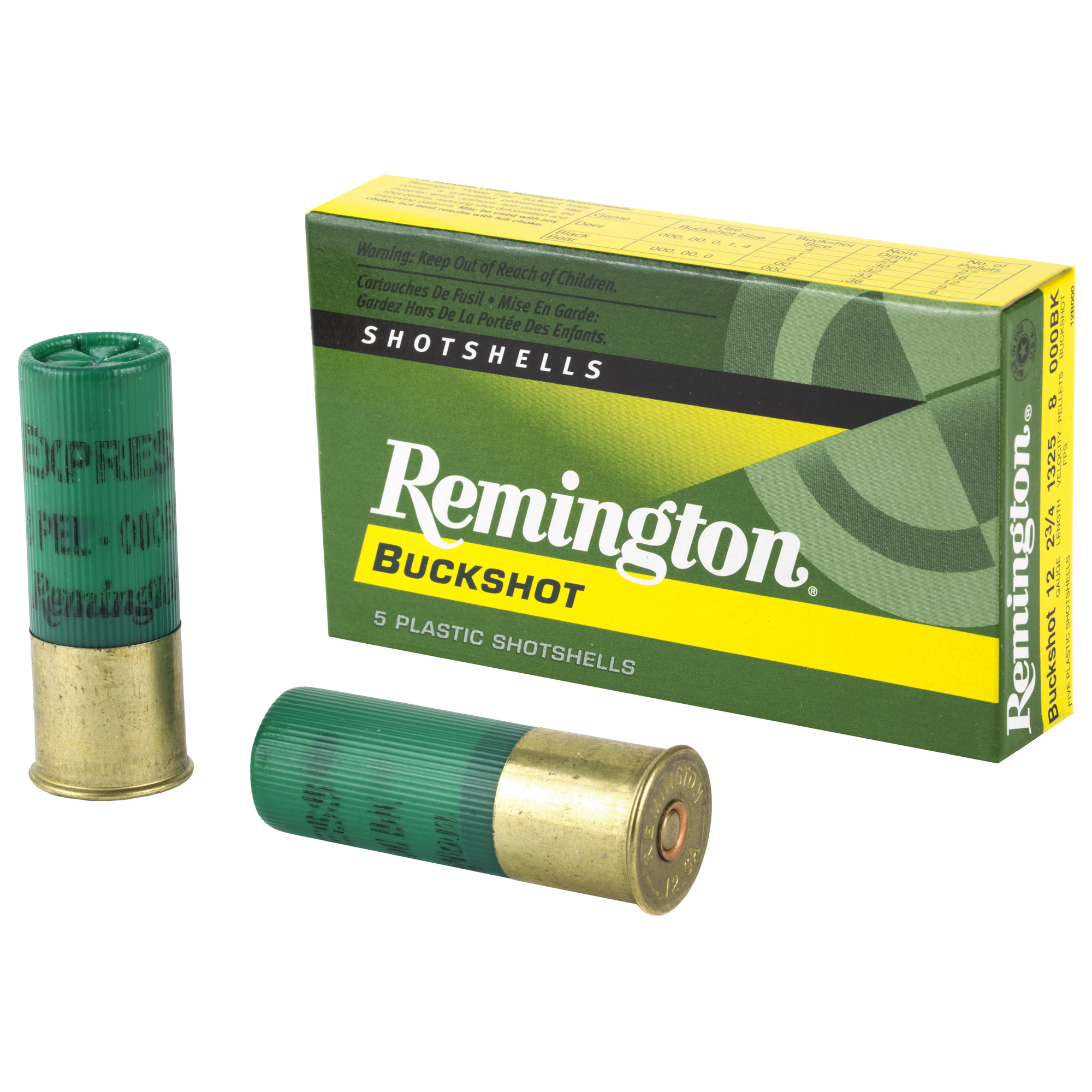 Remington Express 12 Gauge 2.75″ 8 Pellets 000 Buck Buckshot – 5rd