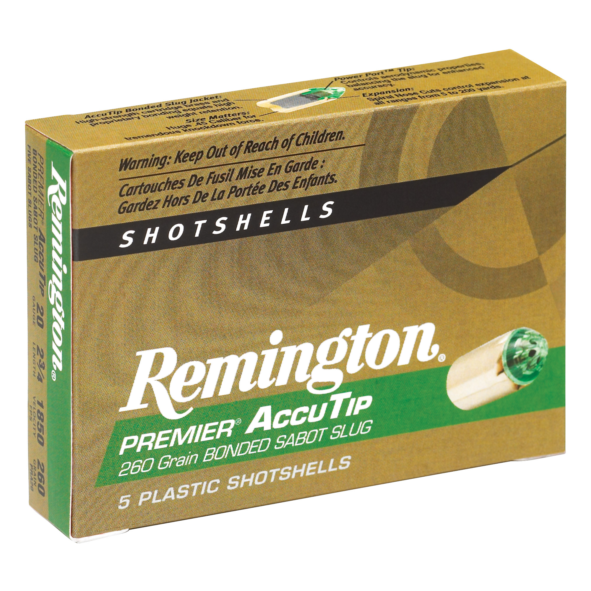 Remington AccuTip 20 Gauge 2.75″ 260gr Sabot Slug – 5rd