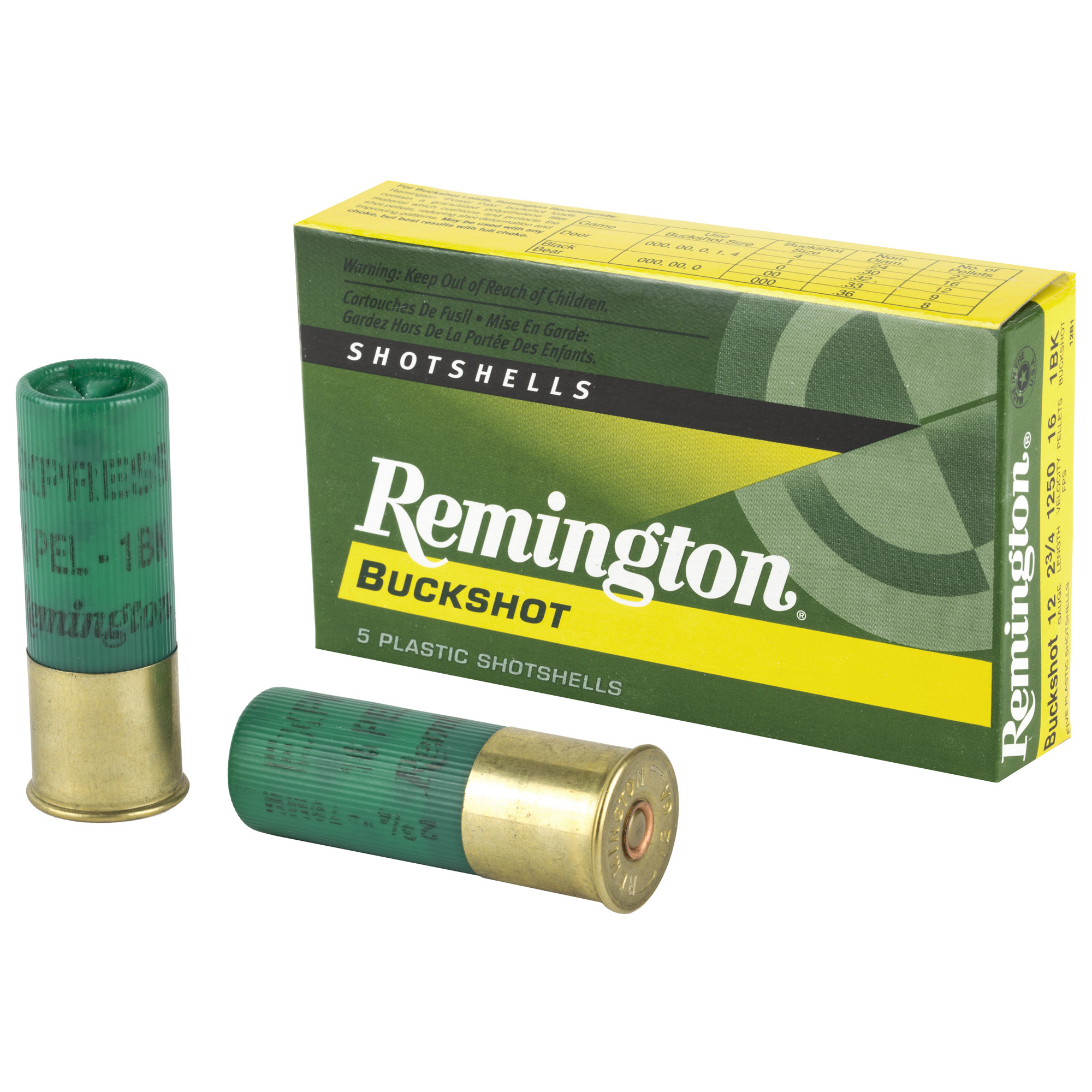 Remington Express 12 Gauge 2.75″ 16 Pellets 1 Buck Buckshot – 5rd