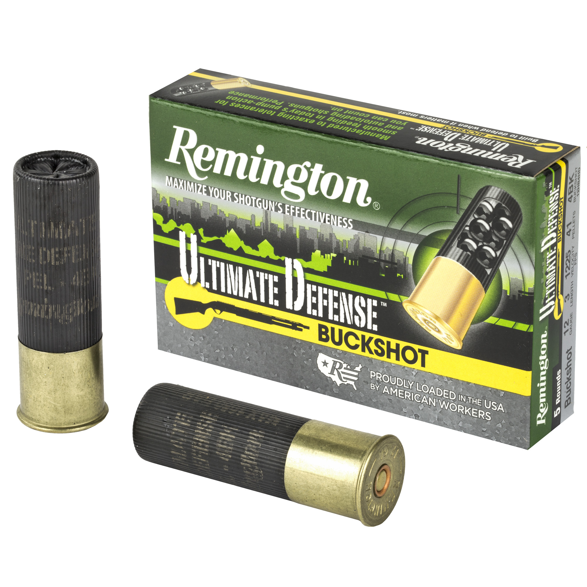 Remington Ultimate Defense 12 Gauge 3″ 41 Pellets #4 Shotshell – 5rd