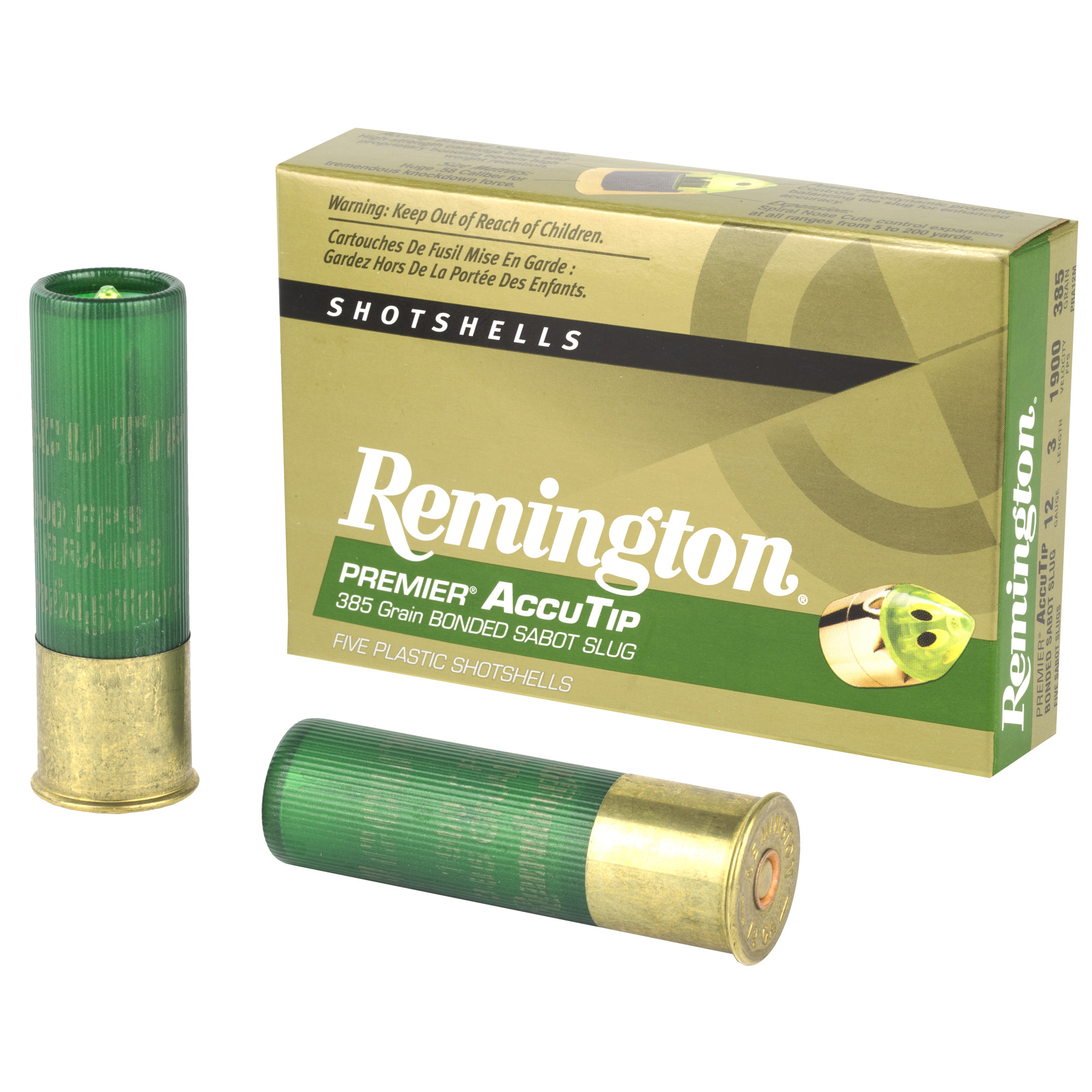 Remington AccuTip 12 Gauge 3″ 385gr Sabot Slug – 5rd