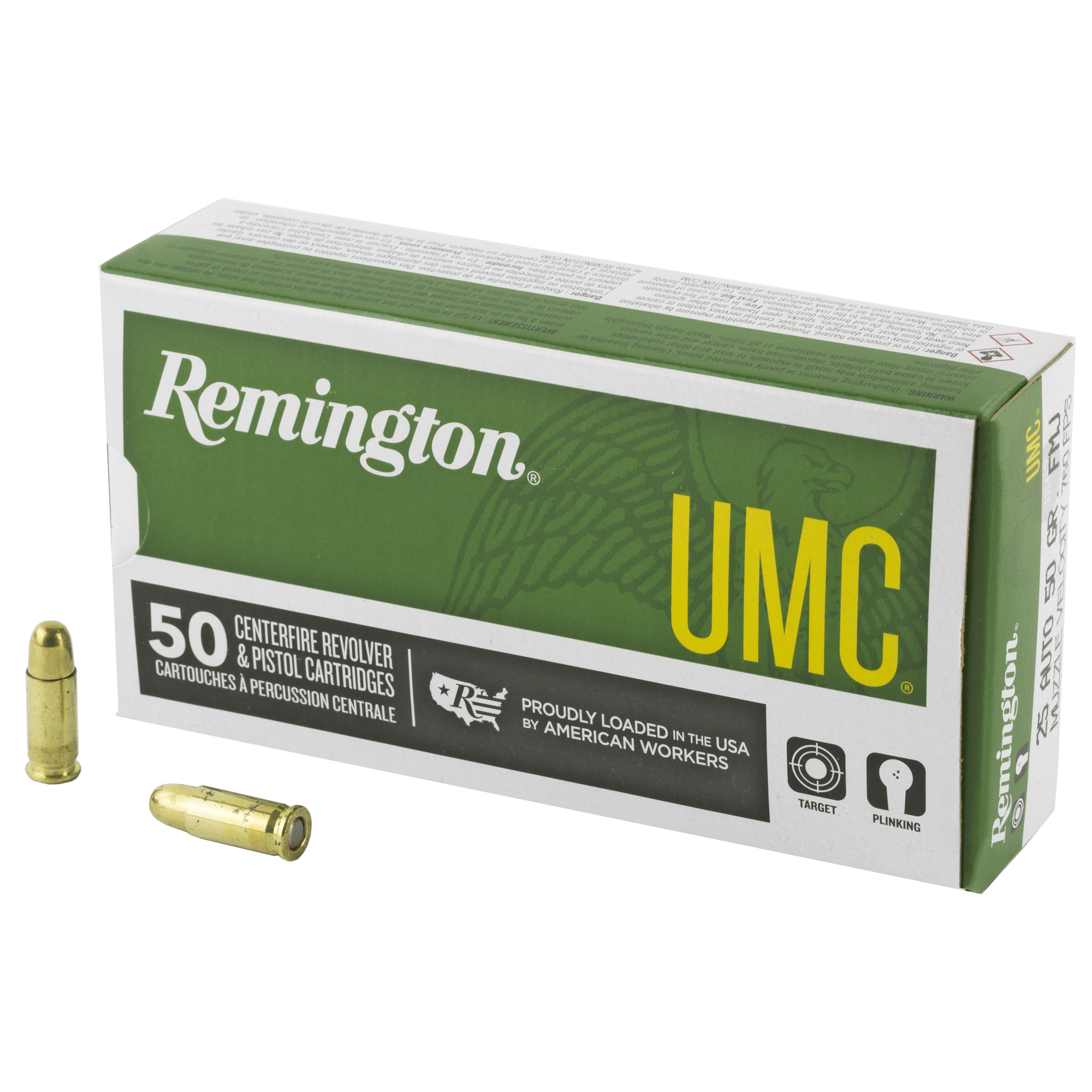 Remington UMC 25 ACP 50gr Full Metal Jacket – 50rd