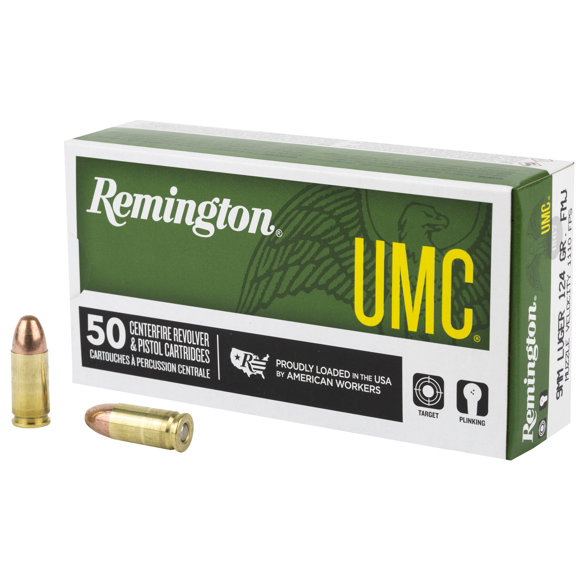 Remington UMC 9mm 124gr Full Metal Jacket – 50rd