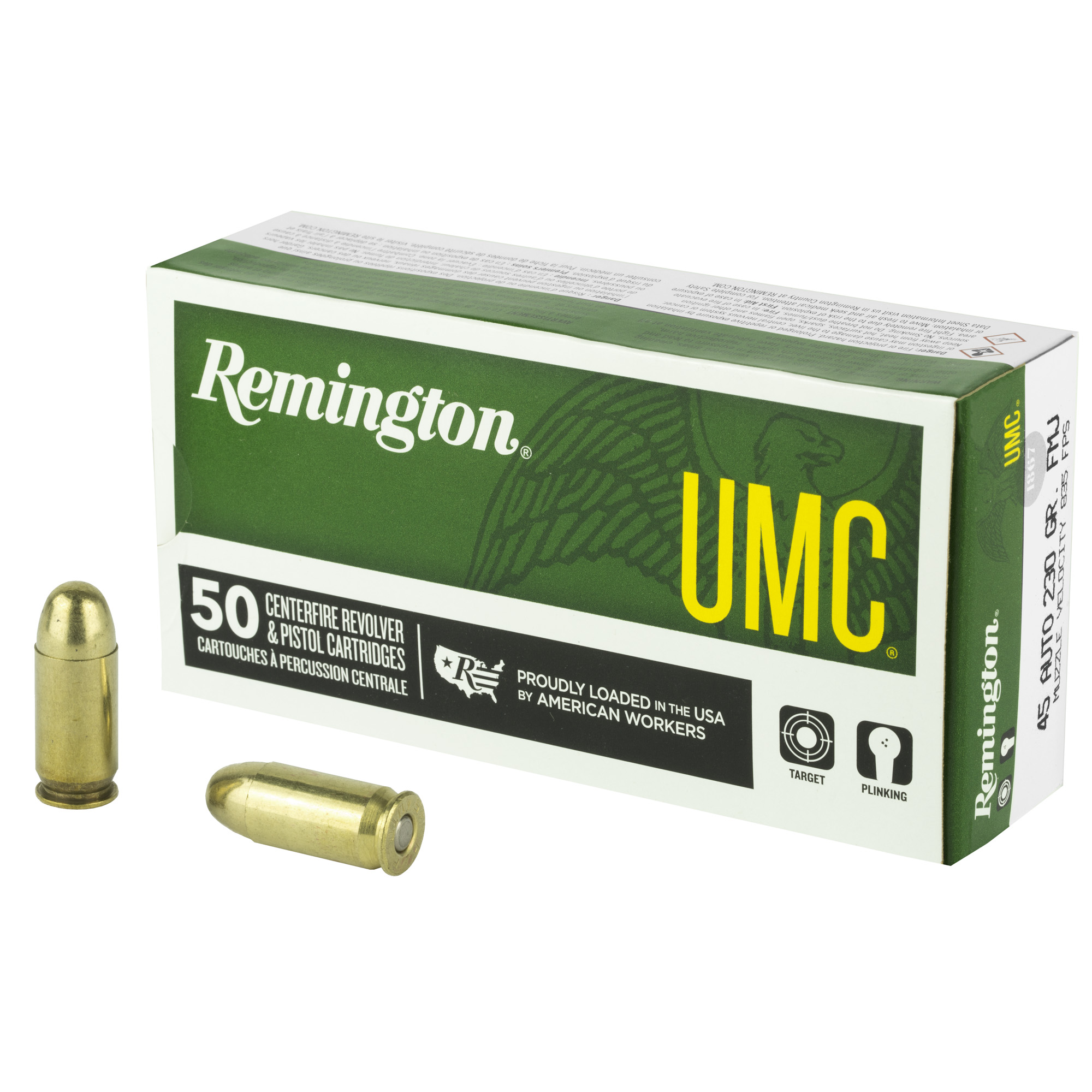 Remington UMC 45 ACP 230gr Full Metal Jacket – 50rd