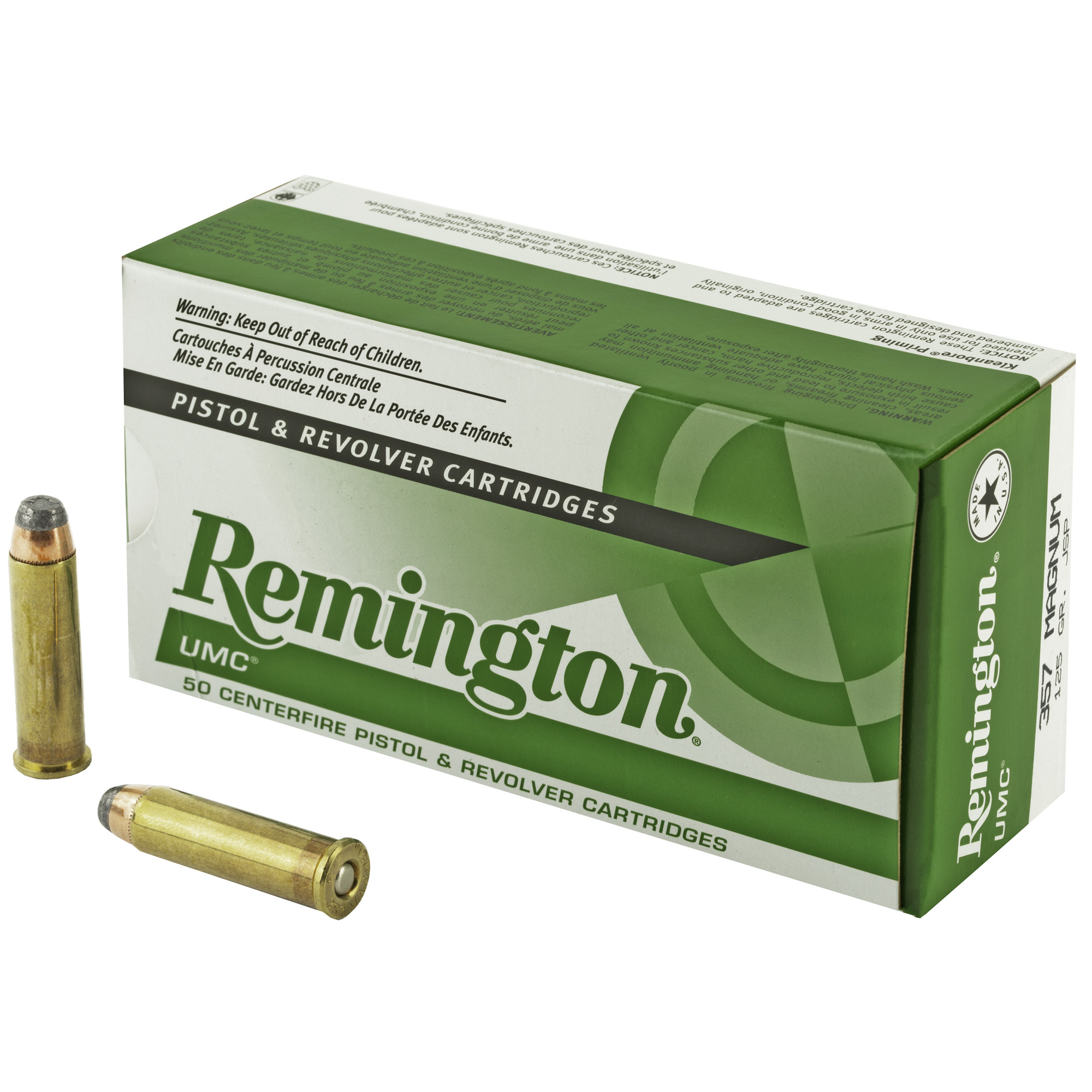 Remington UMC 357 Magnum 125gr Jacketed Soft Point – 50rd