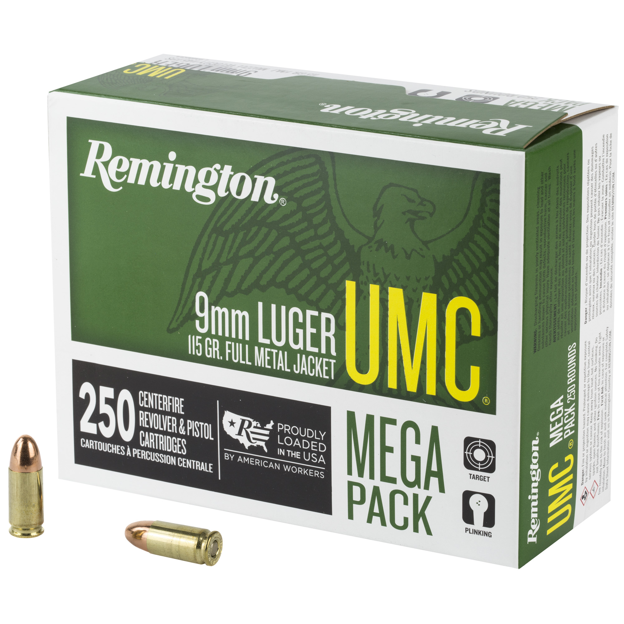 Remington UMC 9mm Mega Pack – 250rd 115gr Full Metal Jacket – 250rd