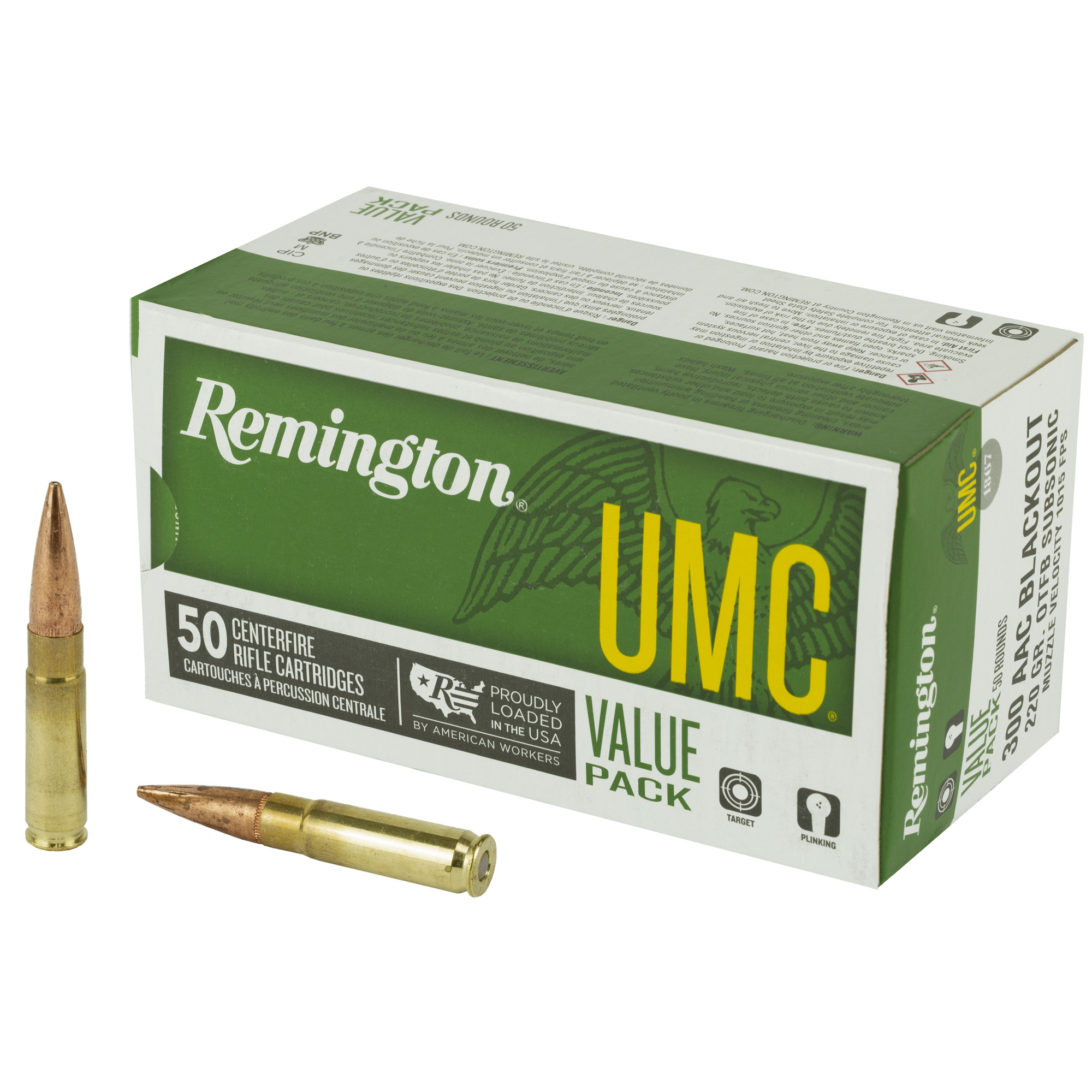 Remington UMC 300 Blackout 220gr Open Tip Flat Base – 50rd