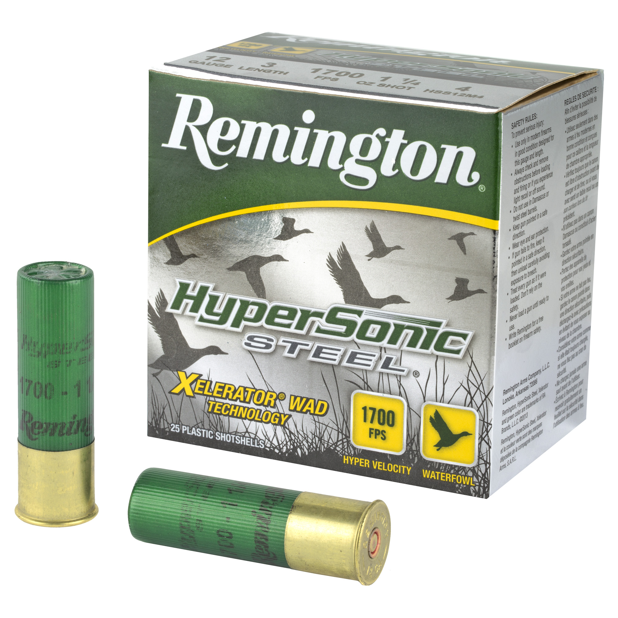 Remington Hypersonic 12 Gauge 3″ California Certified Nonlead Ammunition #4 Steel Shot – 25rd