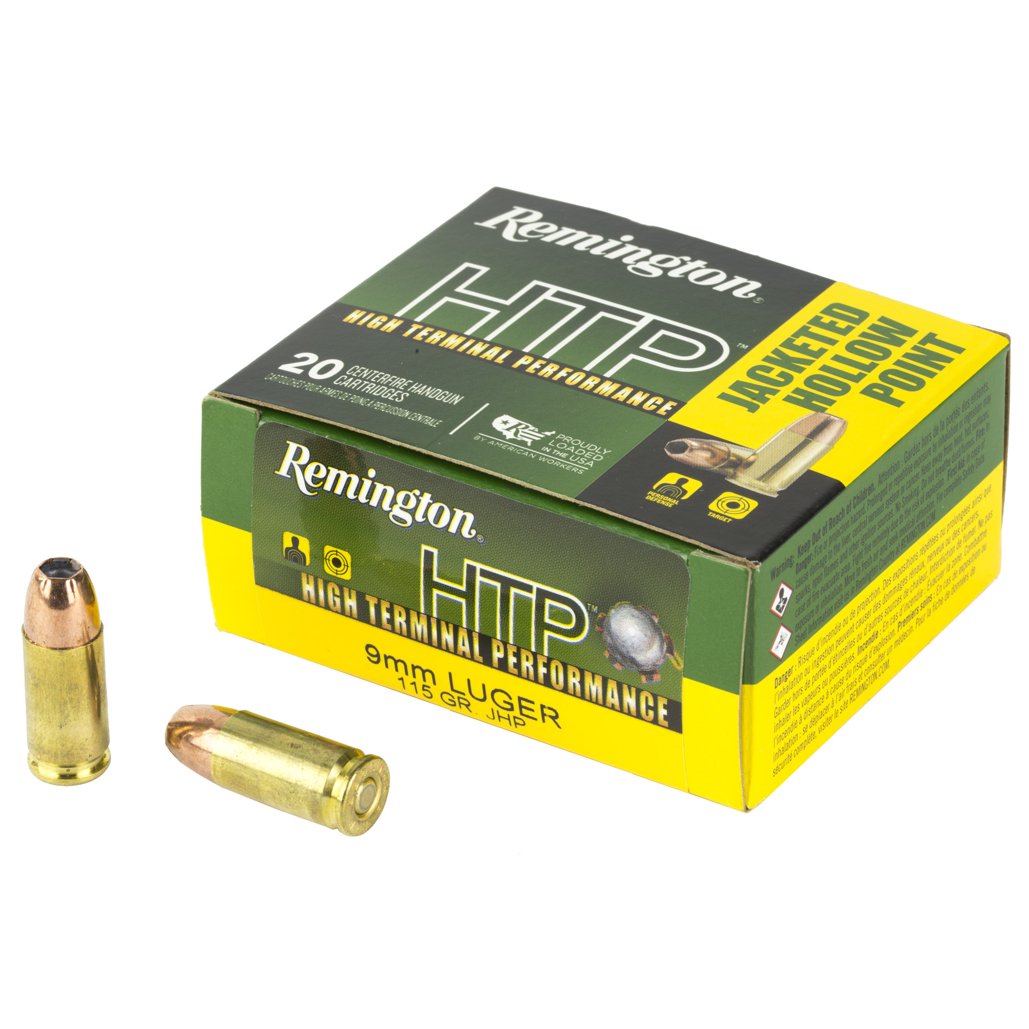 Remington High Terminal Performance 9mm 115gr Jacketed Hollow Point – 20rd