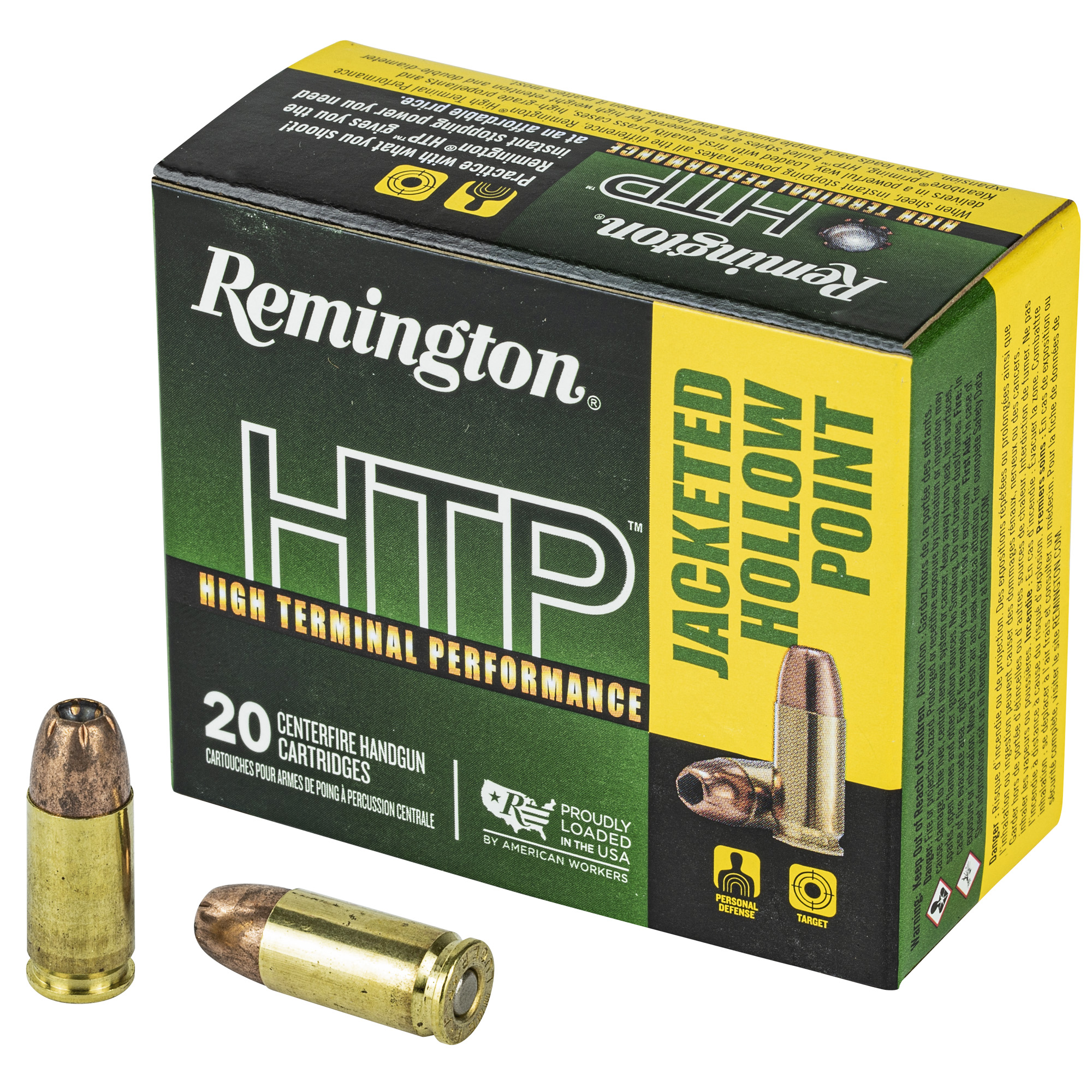 Remington High Terminal Performance 9mm 115gr Jacketed Hollow Point – 20rd