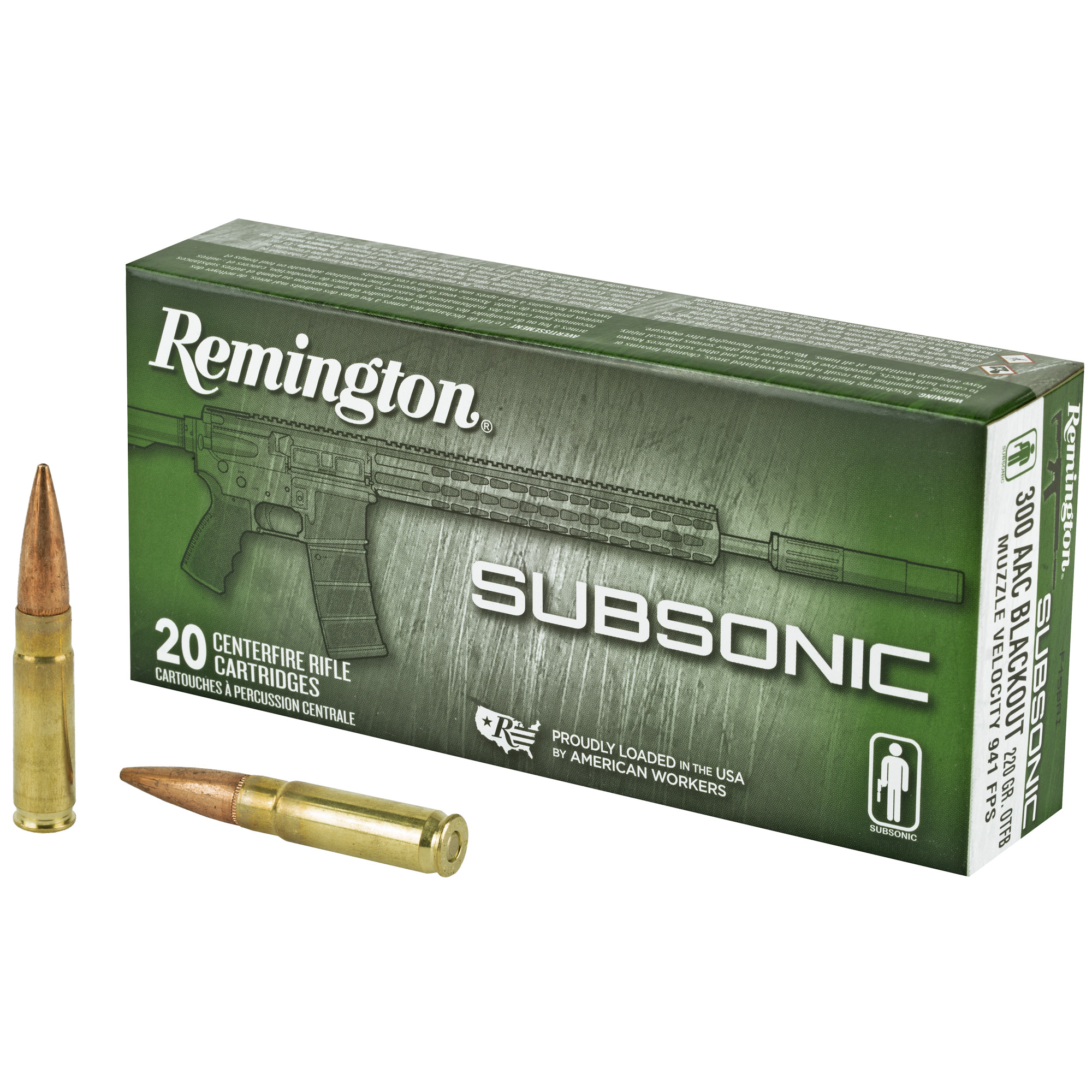 Remington Subsonic 300 Blackout 220gr Open Tip Flat Base – 20rd