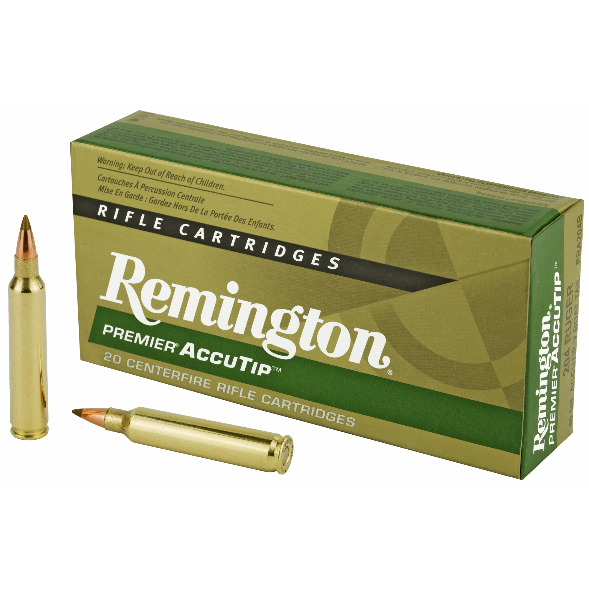 Remington Premier AccuTip 204 Ruger 40gr Pointed Soft Point – 20rd