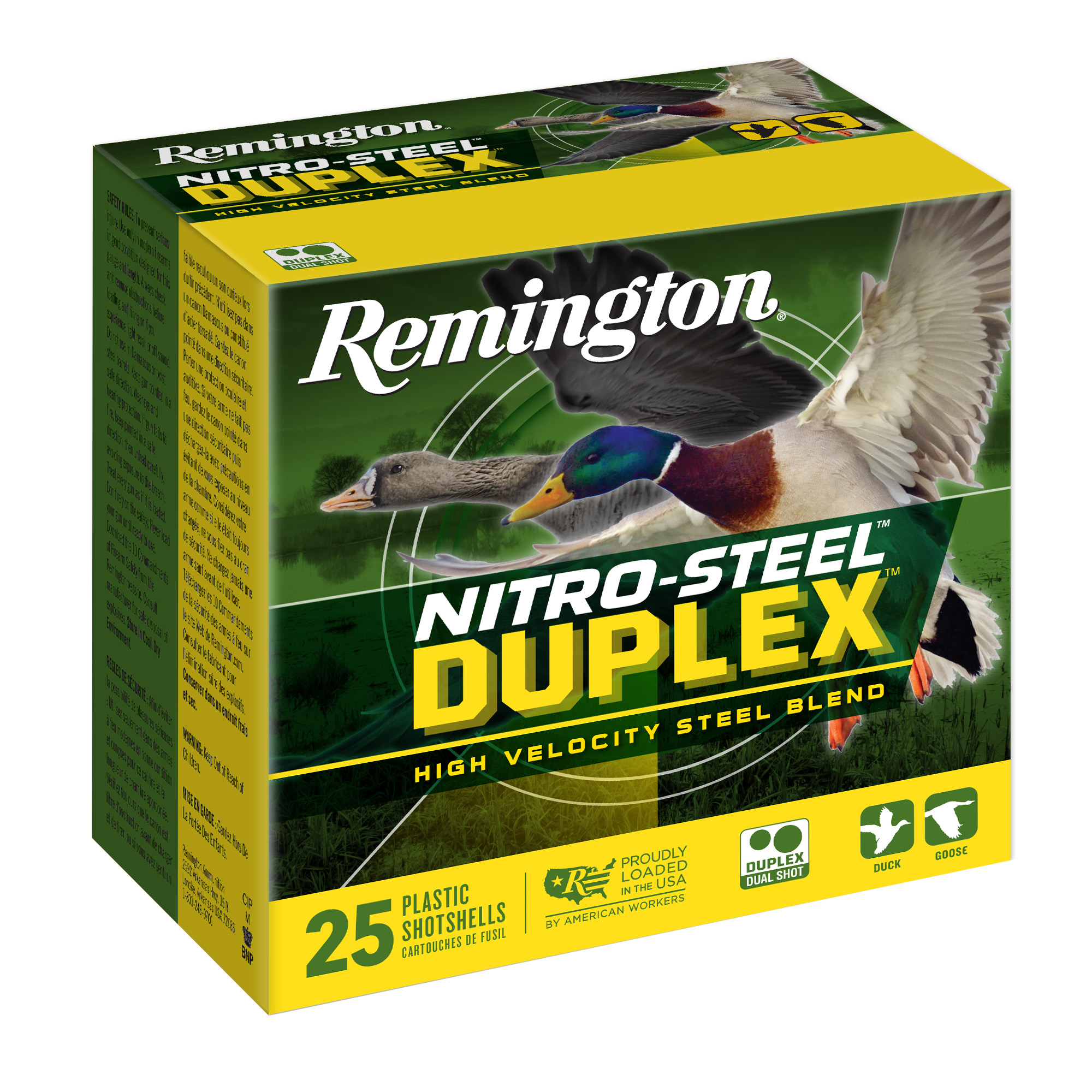 Remington Nitro Steel Duplex Field & Timber 12 Gauge 3″ #2 and #4 Steel Shot – 25rd