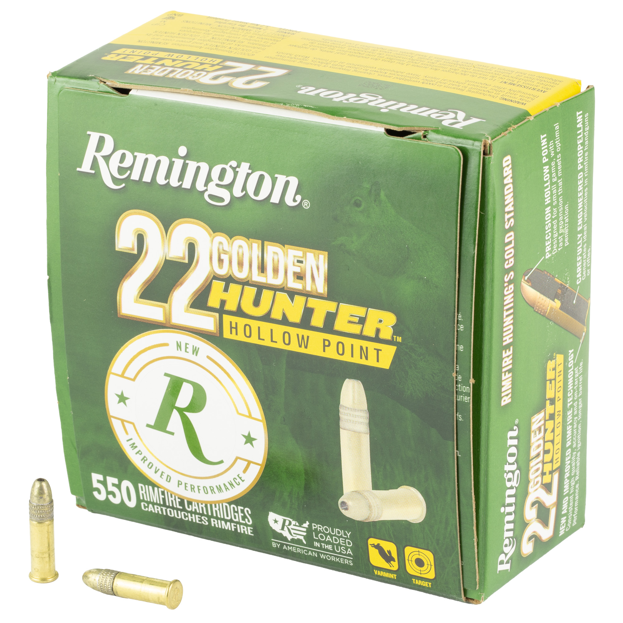 Remington Golden Hunter 22 LR 42gr Plated Hollow Point – 550rd