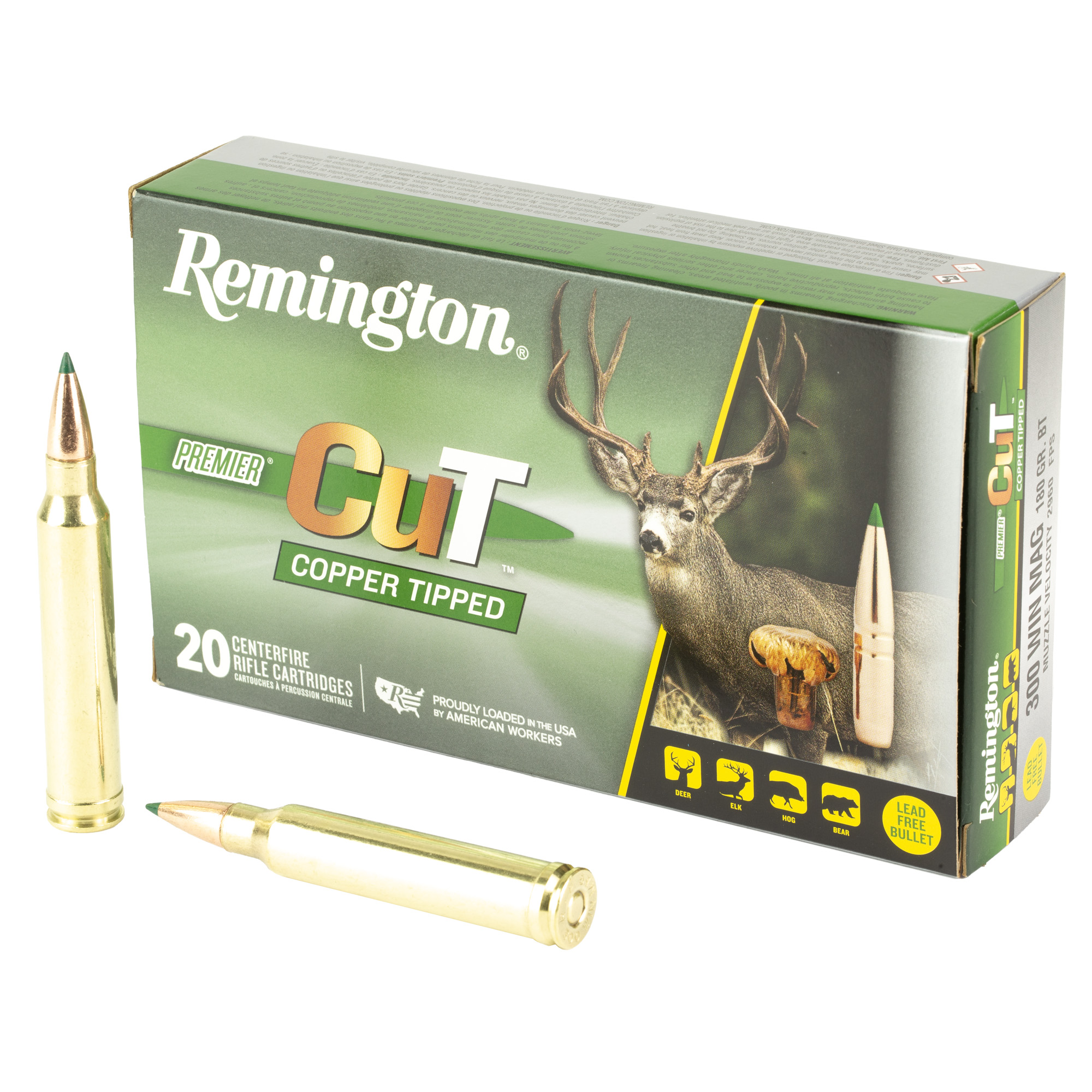 Remington Premier CuT 300 Winchester Magnum 180gr Copper – 20rd