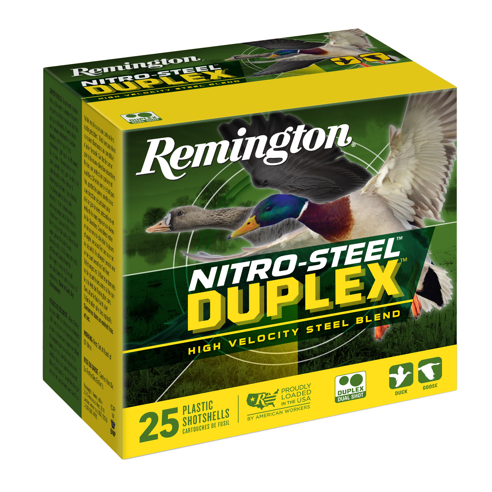 Remington Nitro Steel Duplex Magnum 12 Gauge 3″ #2 and #6 Steel Shot – 25rd