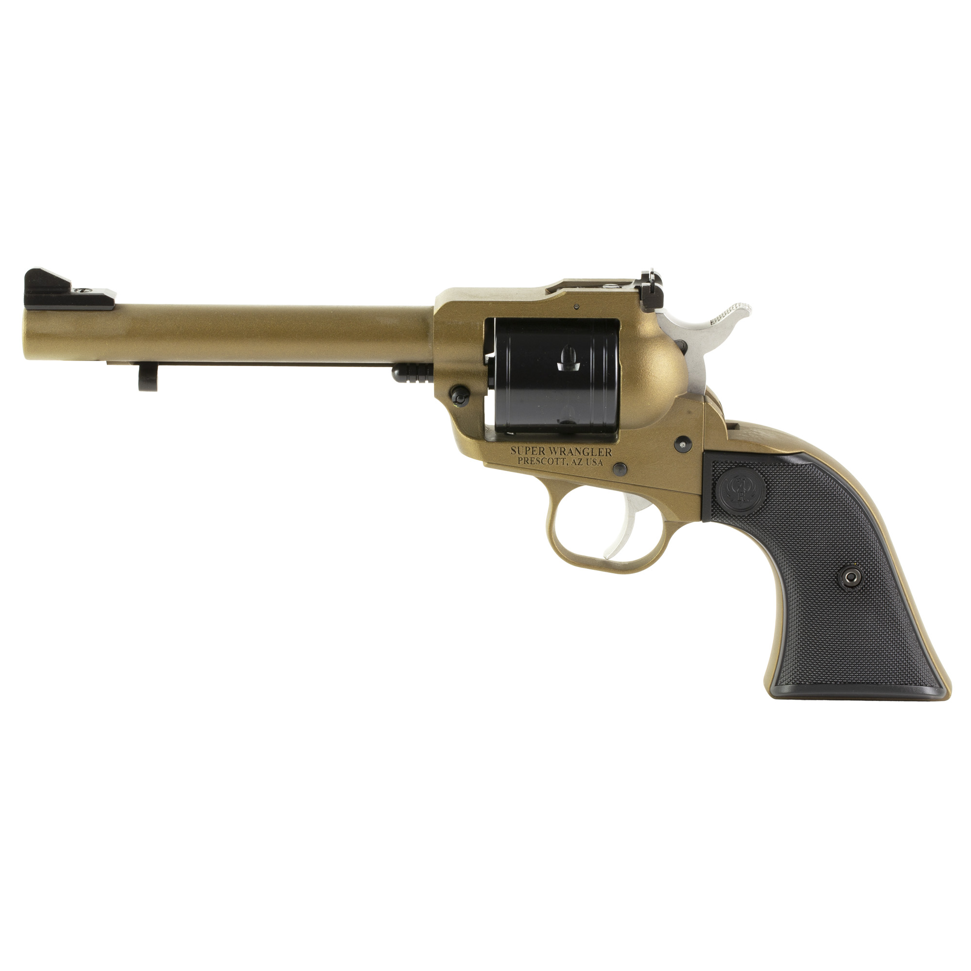 Ruger Super Wrangler Single Action 5.5″ 22 LR 22 WMR 6rd Adjustable Sights – Bronze