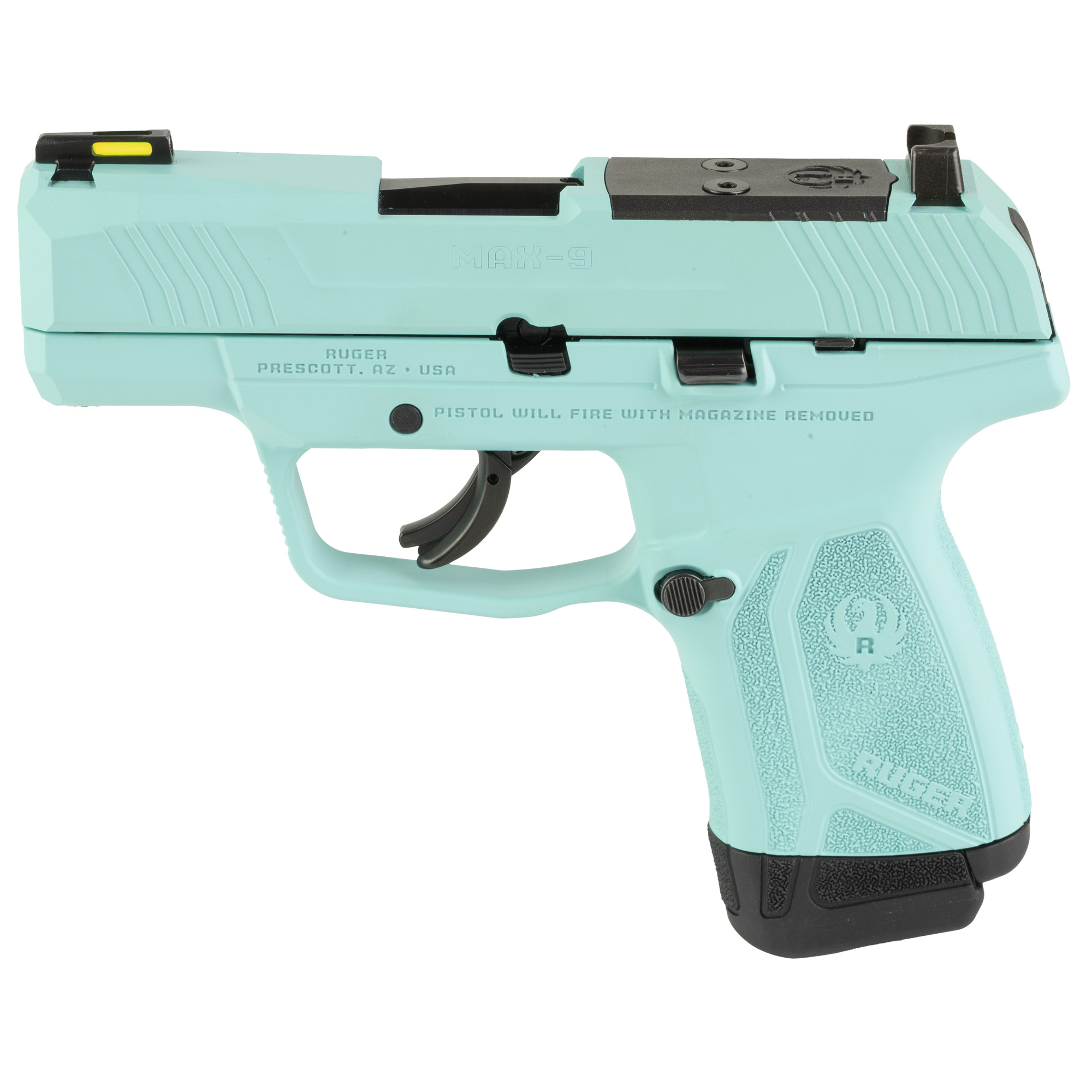 Ruger MAX-9 Striker Fired 3.2″ 9mm 10rd Front Night Sight – Robin’s Egg Blue