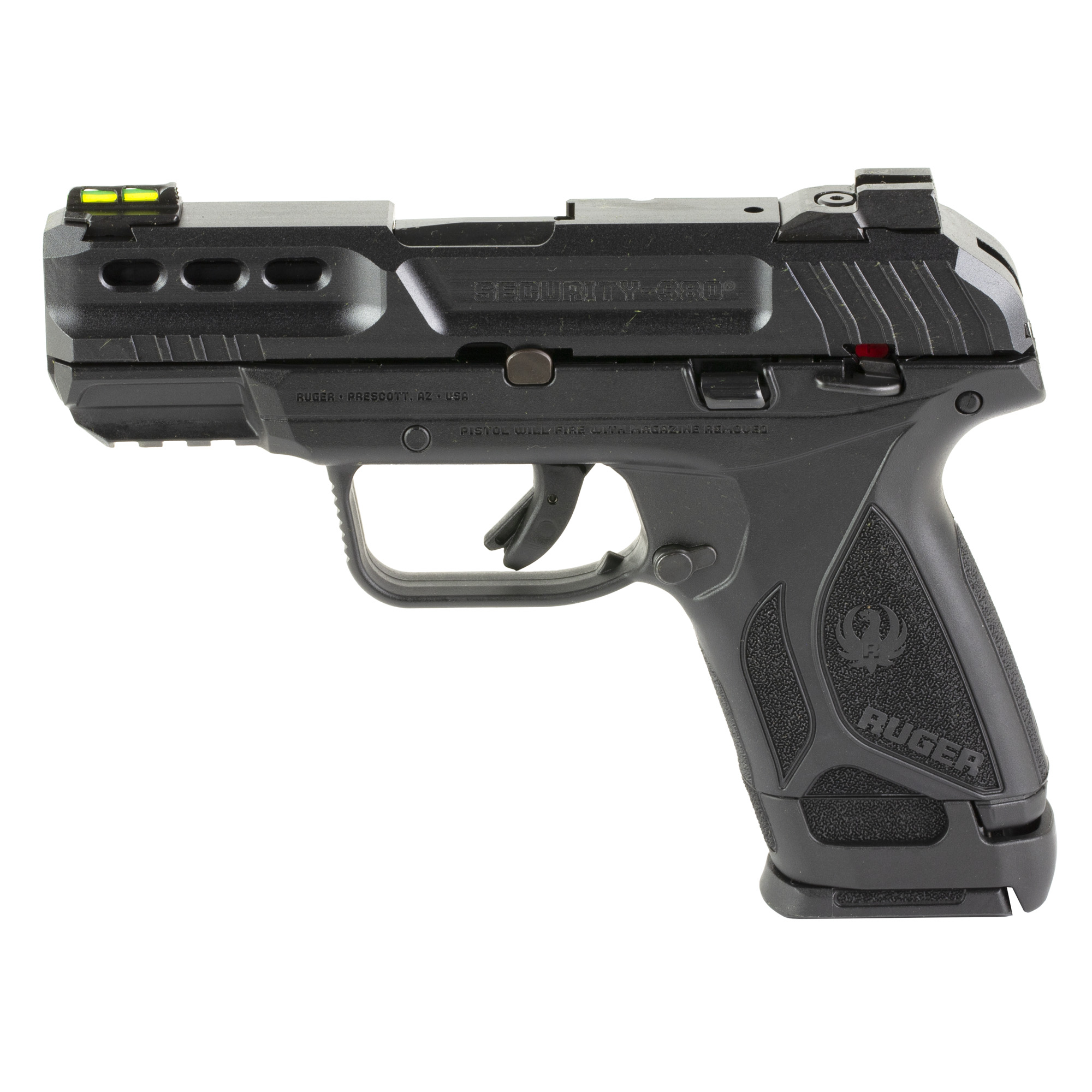 Ruger Security-380 Double Action 3.42″ 380 ACP 15rd Adjustable Fiber Optic – Black