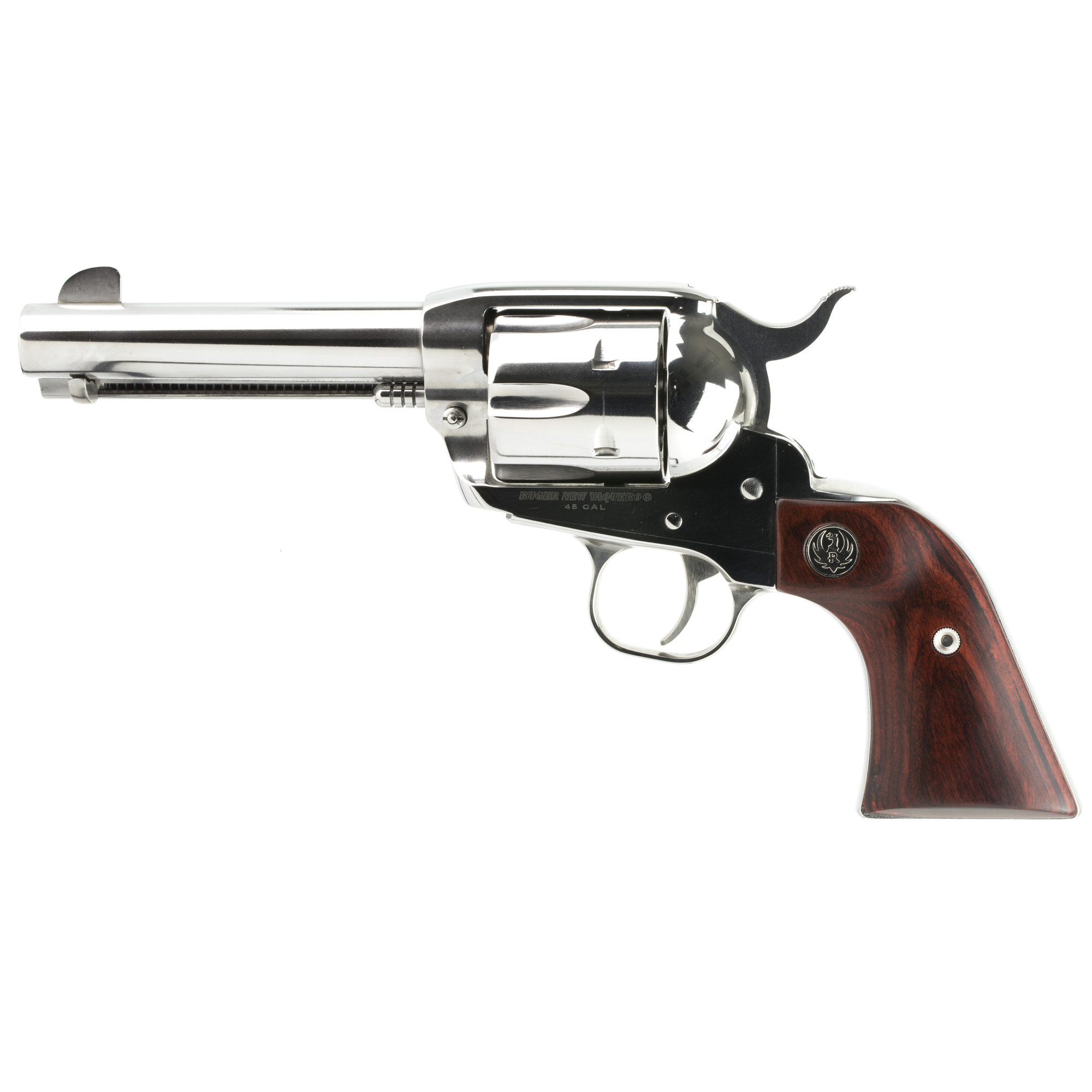 Ruger Vaquero Stainless Single Action 4.6″ 45 Long Colt 6rd Fixed Sights – Silver