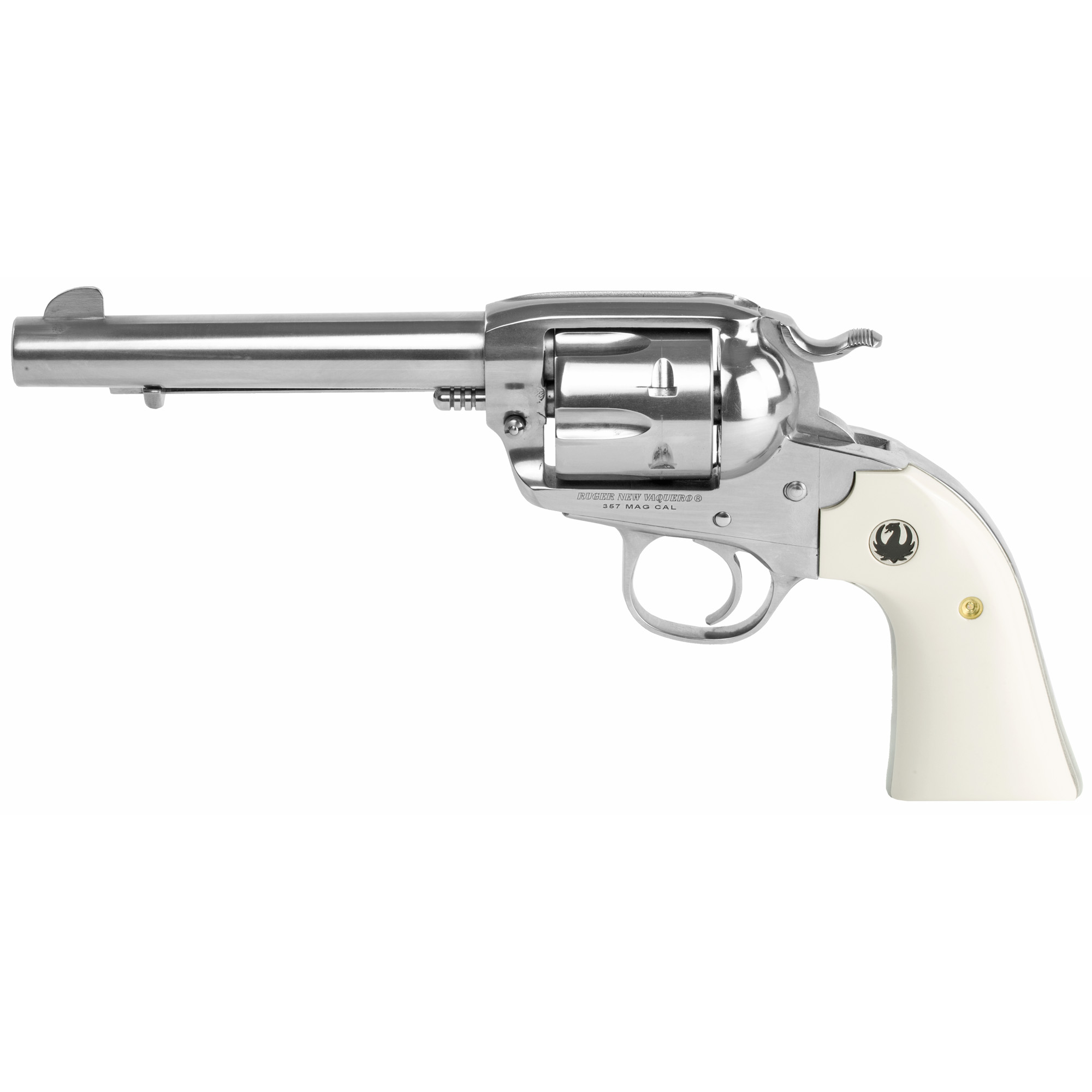 Ruger Vaquero Bisley Single Action 5.5″ 357 Magnum 6rd Fixed Sights – Silver