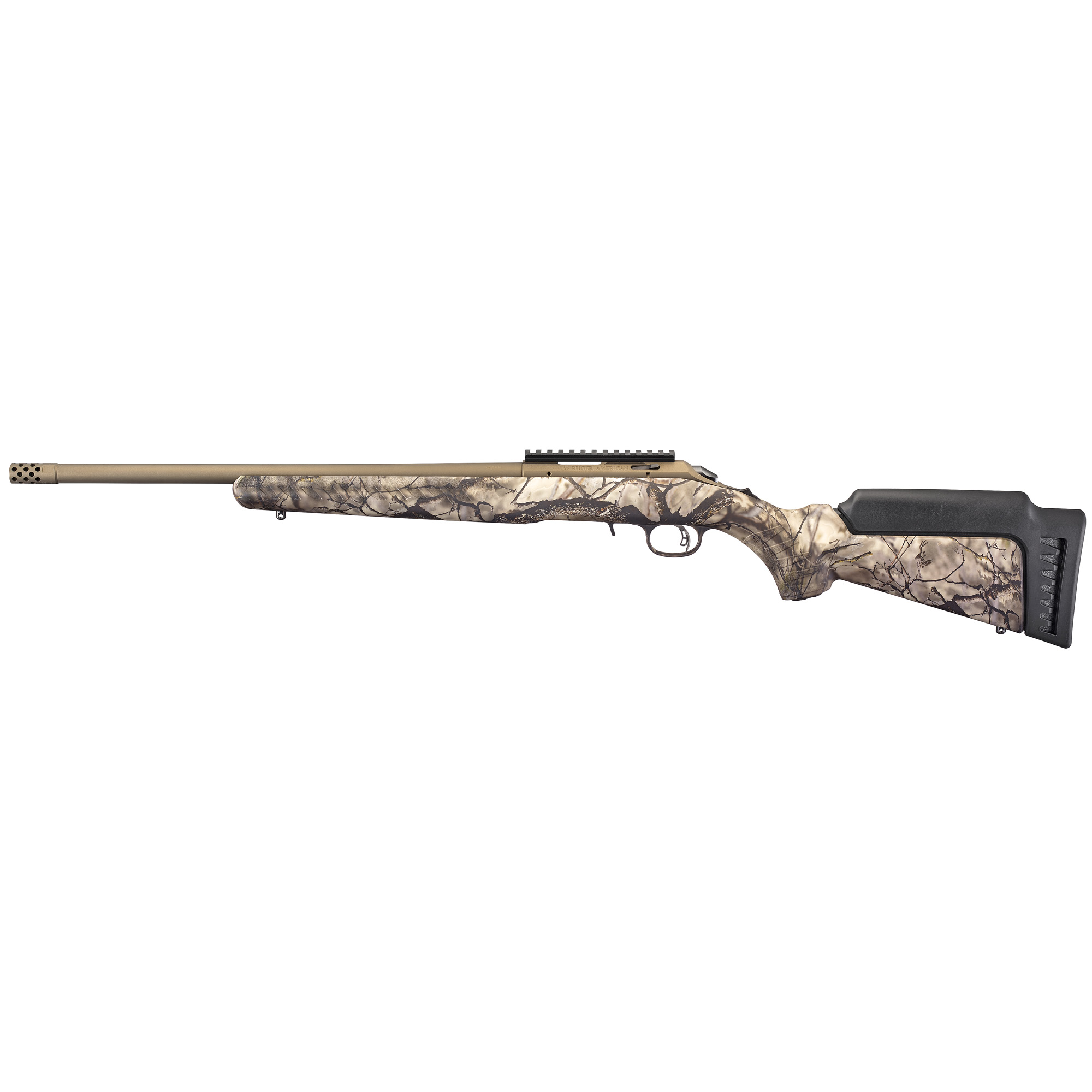 Ruger American Rimfire LRT Standard Rifle 18″ 22 WMR 9rd – Camo