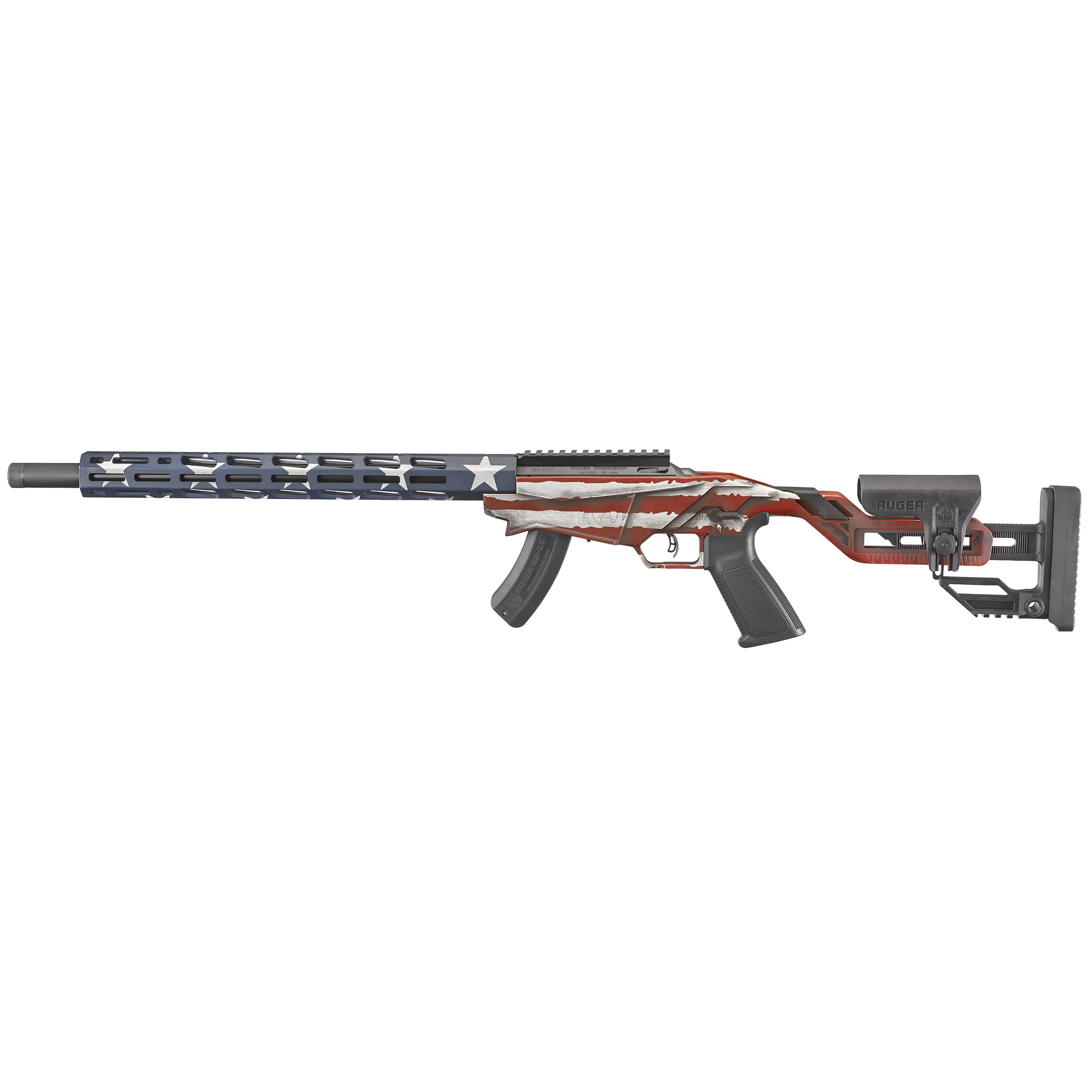 Ruger Precision Rifle 18″ 22 LR 15rd – Red, White, Blue