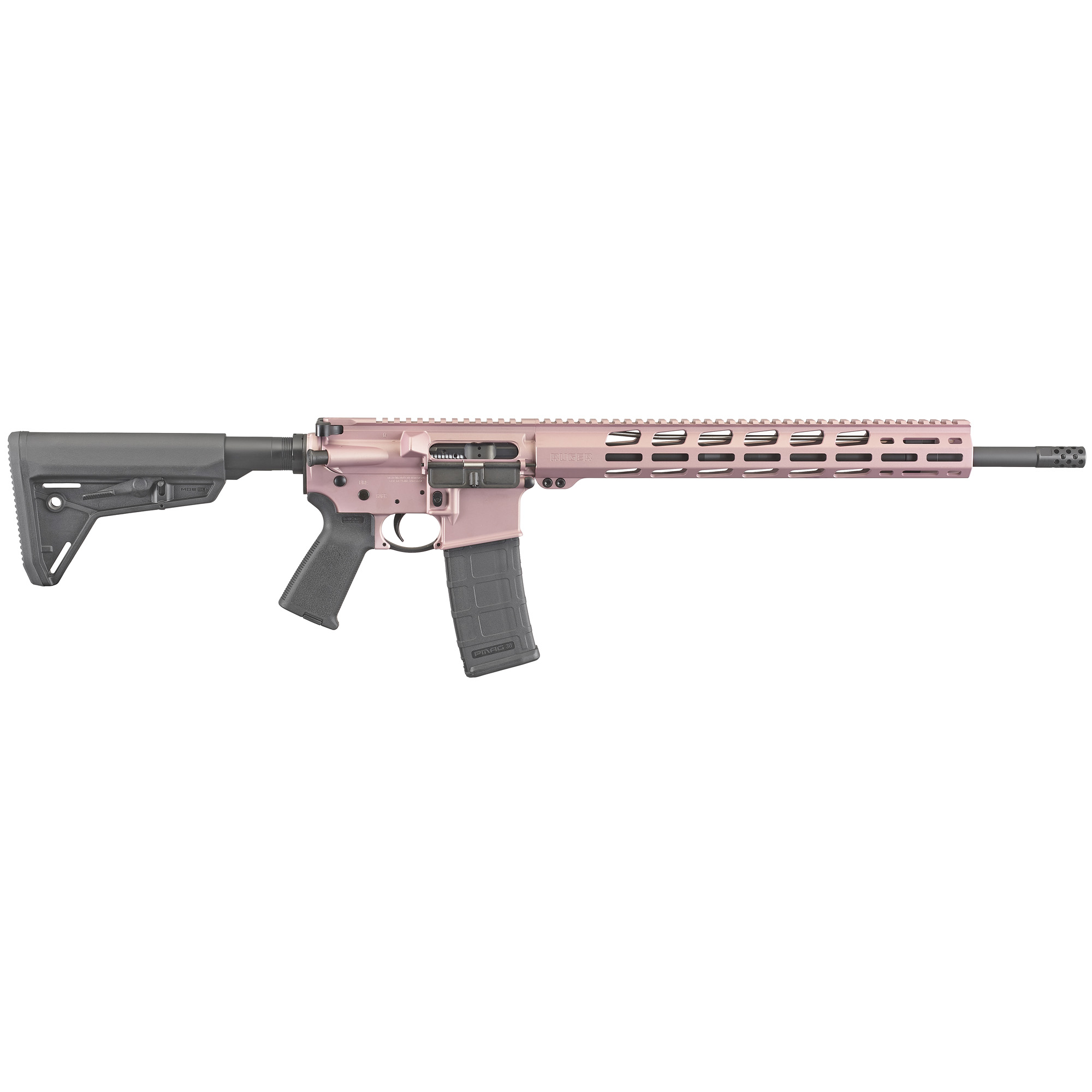 Ruger AR-556 TALO 18″ 5.56 NATO 30rd Adjustable Rear Sight – Black, Pink