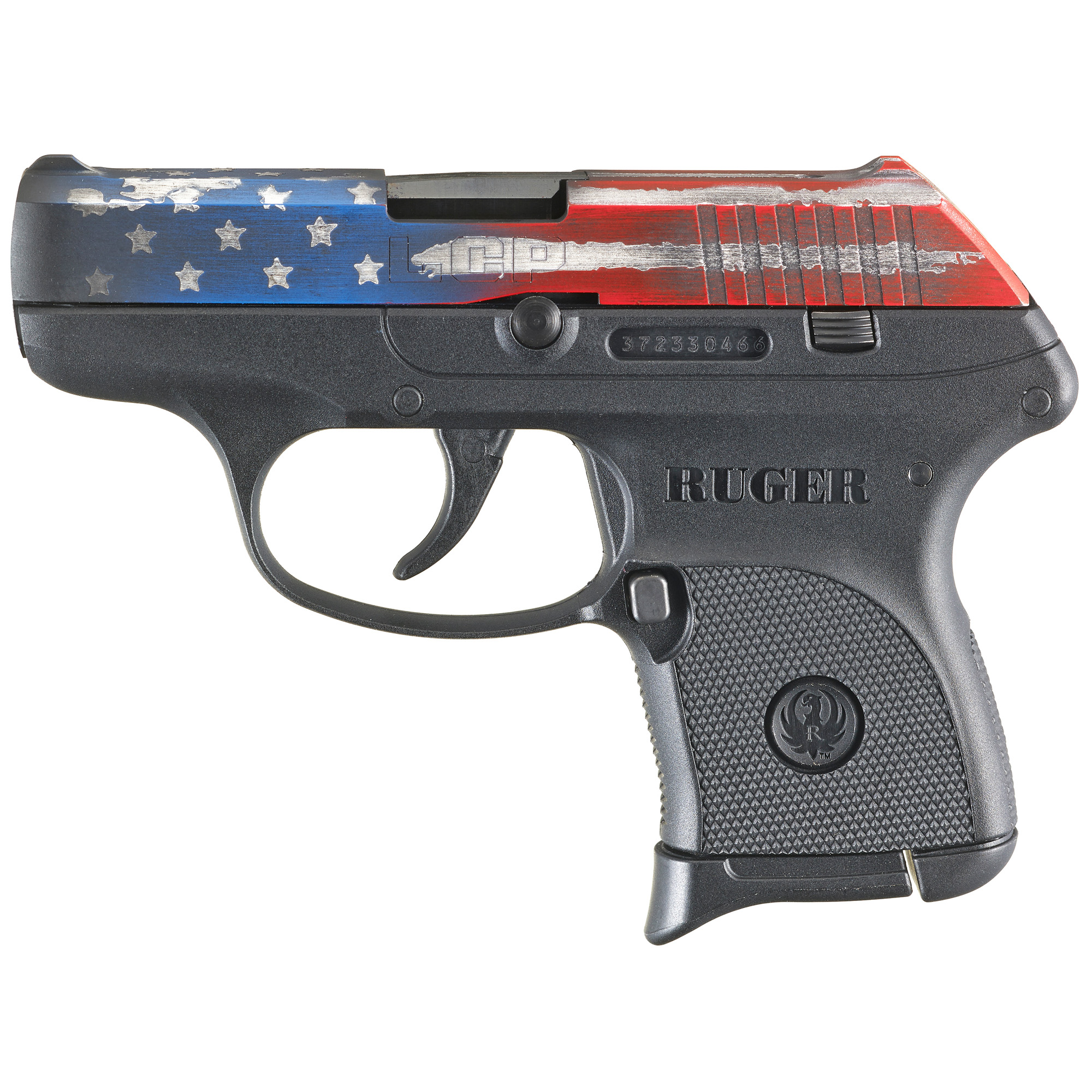 Ruger LCP 2.75″ 380 ACP 6rd Integral Sights – Red, White, Blue