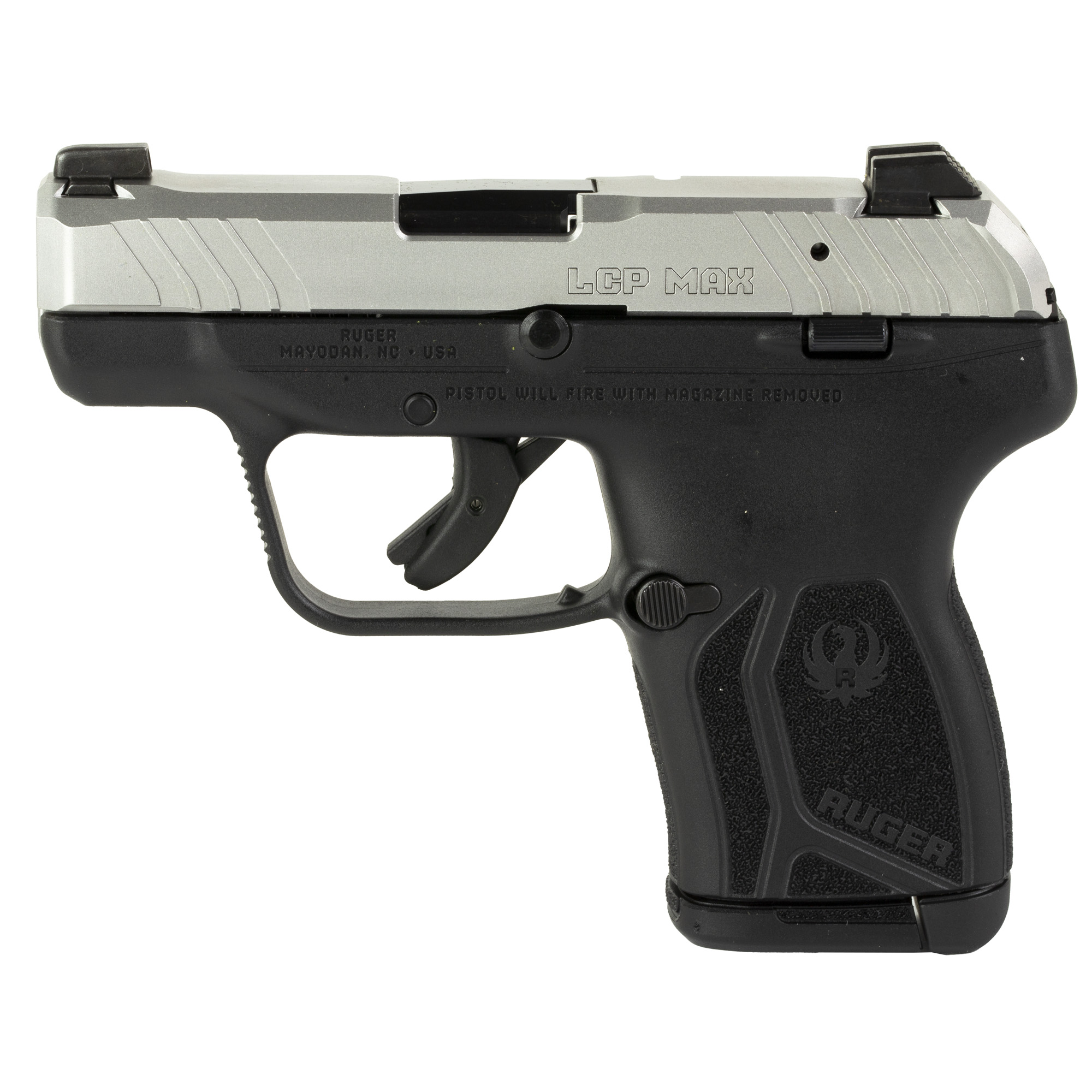 Ruger LCP MAX Double Action Only 2.8″ 380 ACP 10rd Night Sight Front Only – Silver