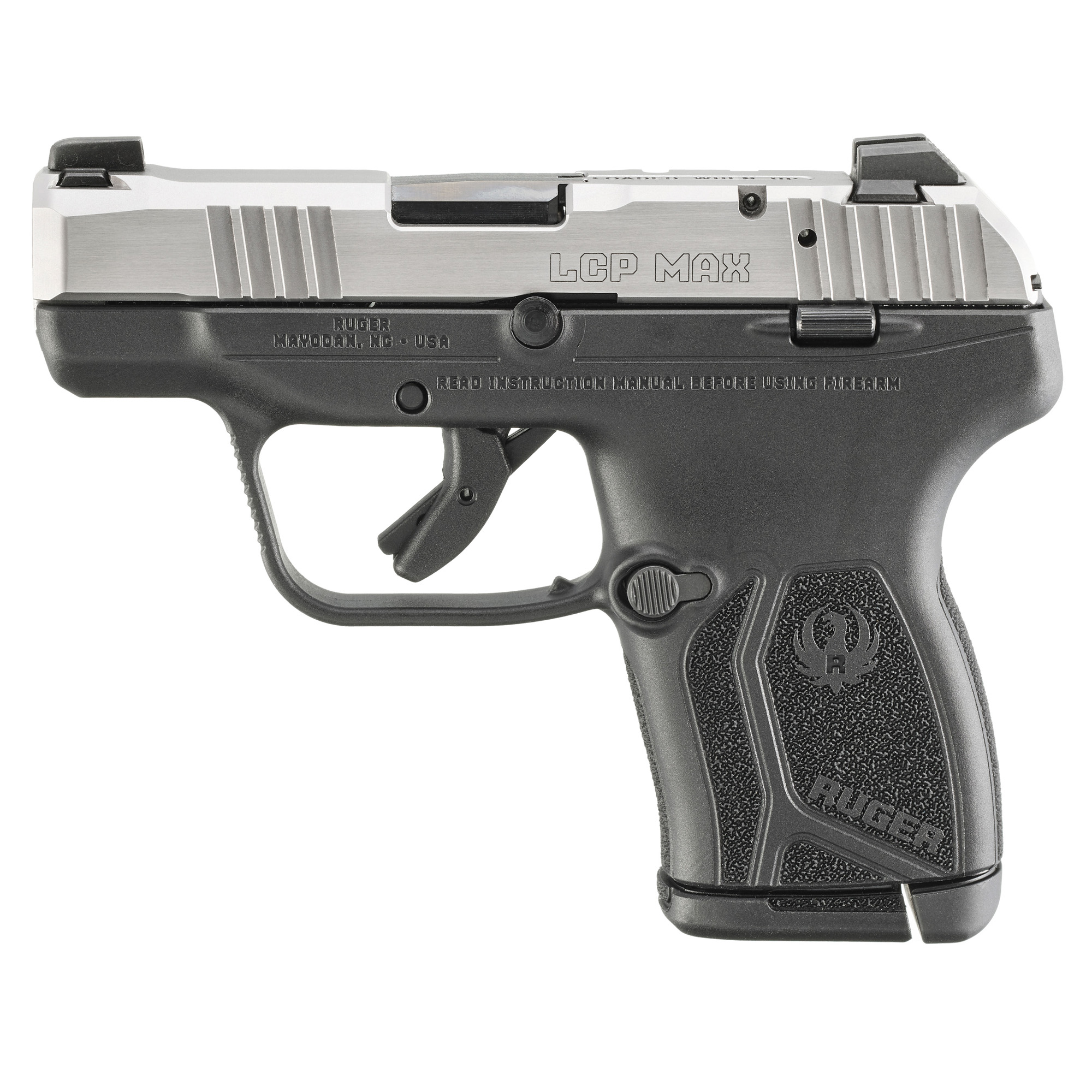 Ruger LCP MAX Double Action Only 2.8″ 380 ACP 10rd Night Sight Front Only – Silver