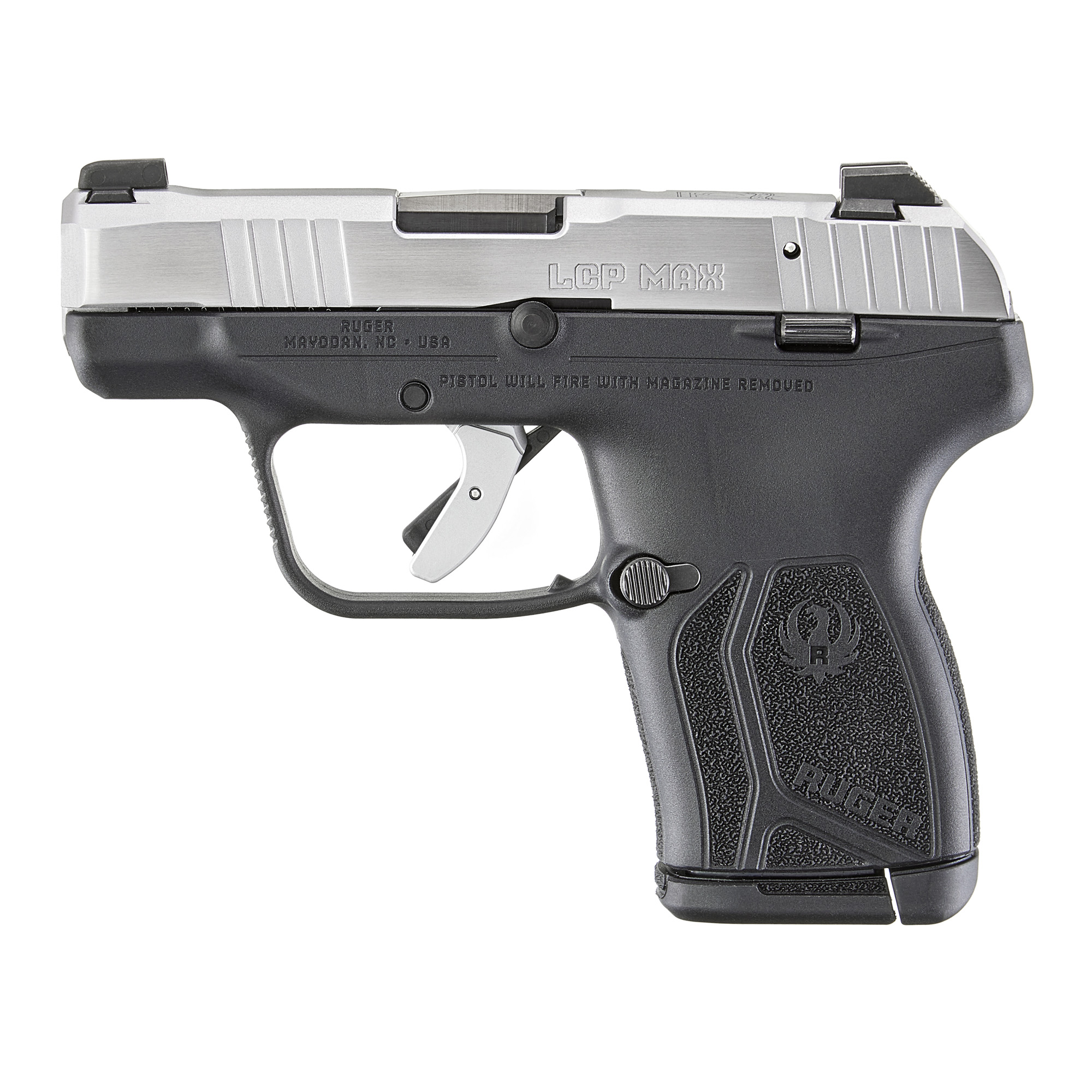 Ruger LCP MAX 75th Anniversary Double Action Only 2.8″ 380 ACP 10rd Night Sight Front Only – Black, Silver