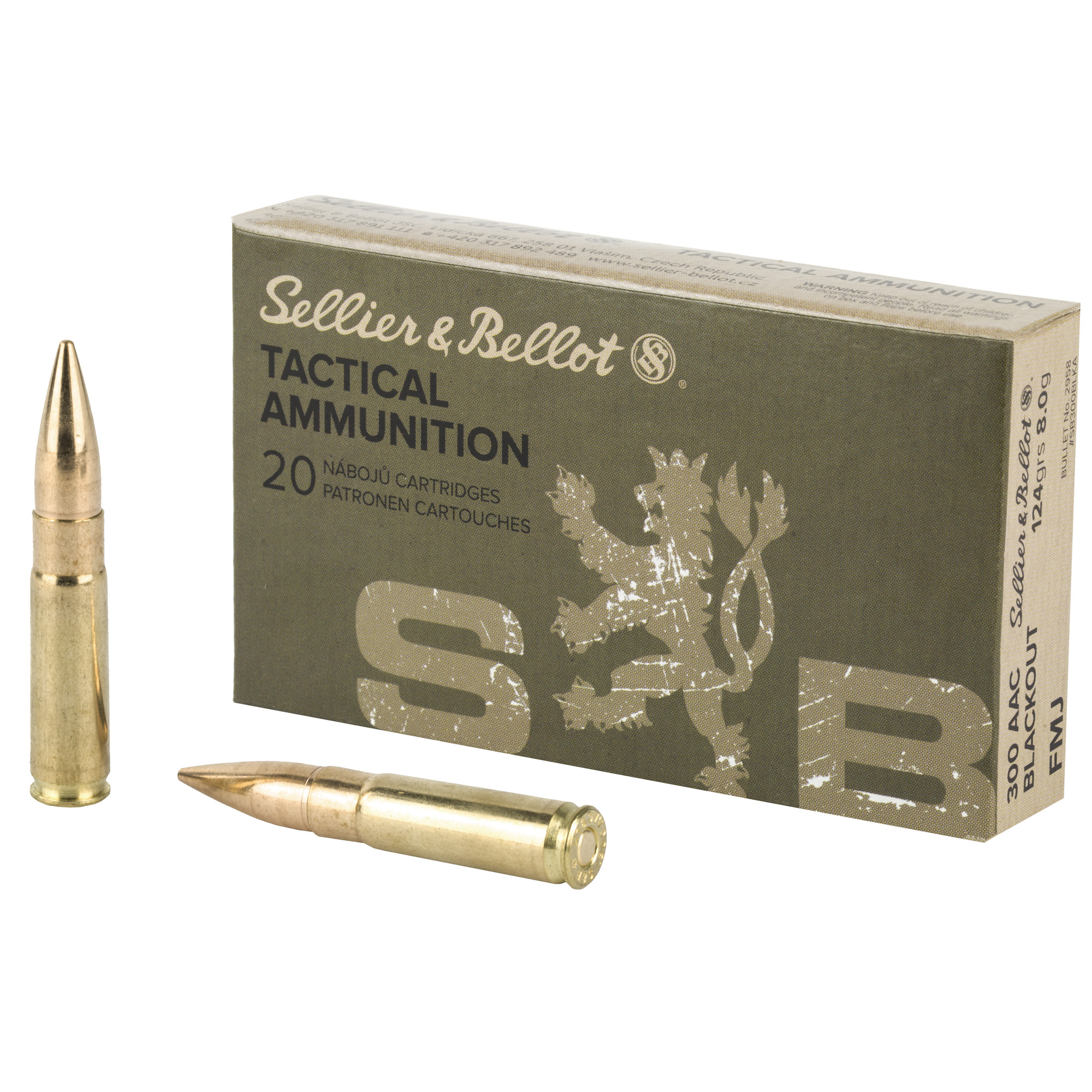 Sellier & Bellot Rifle 300 Blackout 124gr Full Metal Jacket – 20rd