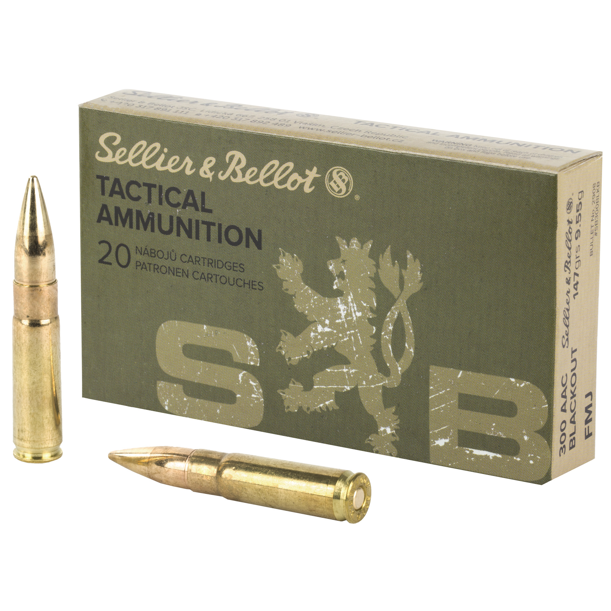 Sellier & Bellot Rifle 300 Blackout 147gr Full Metal Jacket – 20rd