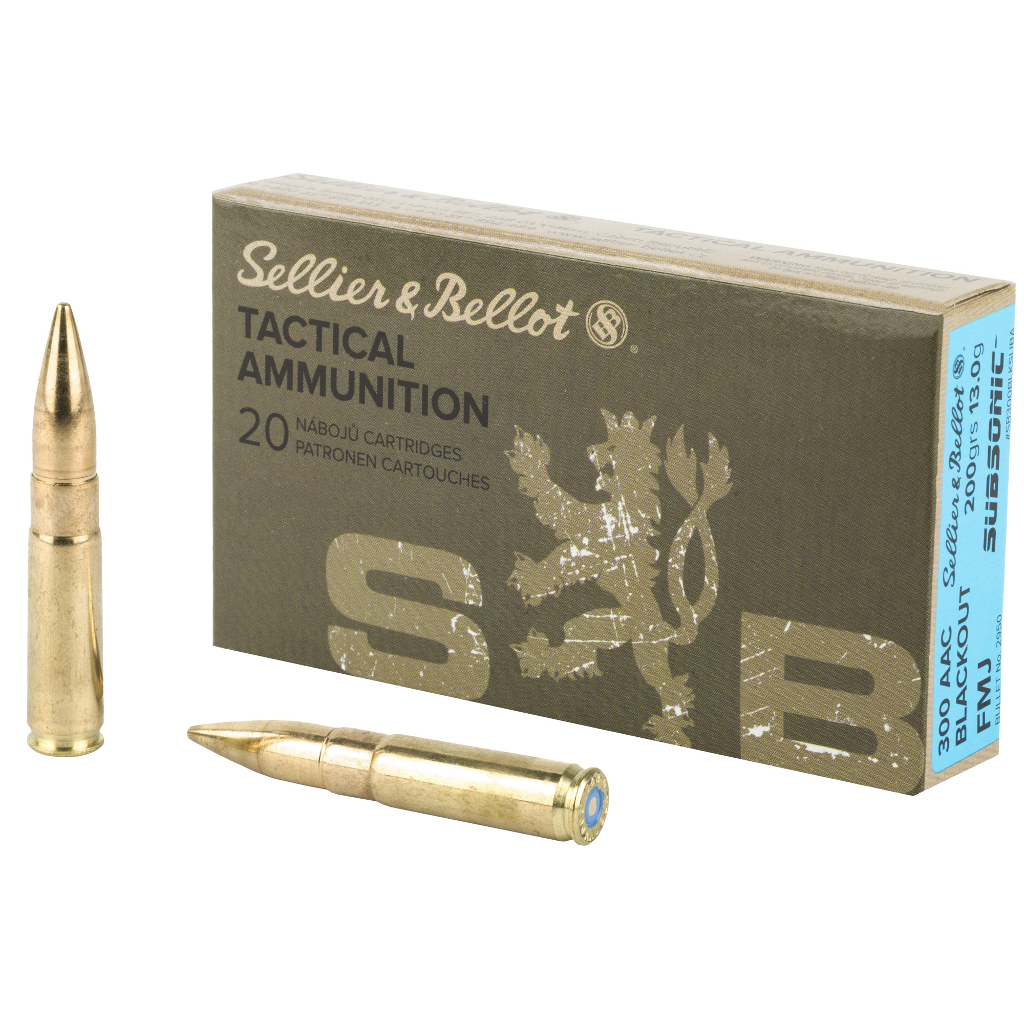 Sellier & Bellot Rifle 300 Blackout Subsonic 200gr Full Metal Jacket – 20rd