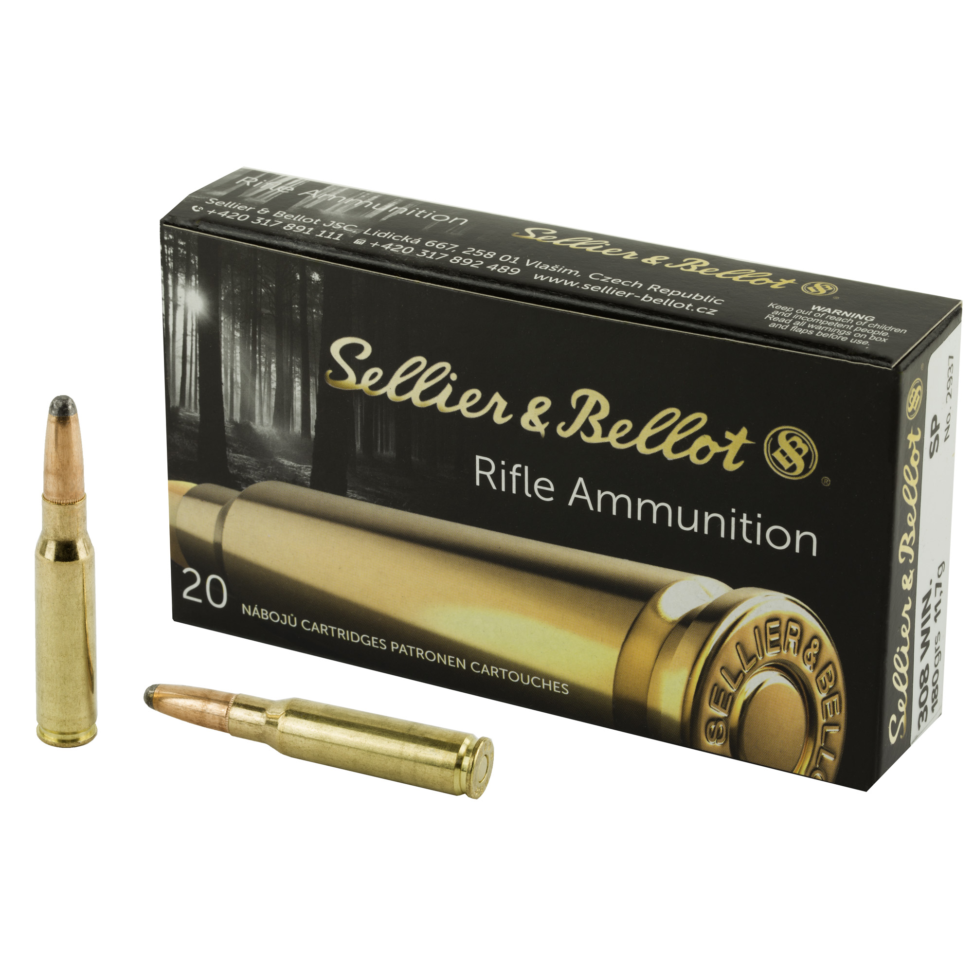 Sellier & Bellot Rifle 308 Winchester 180gr Soft Point – 20rd