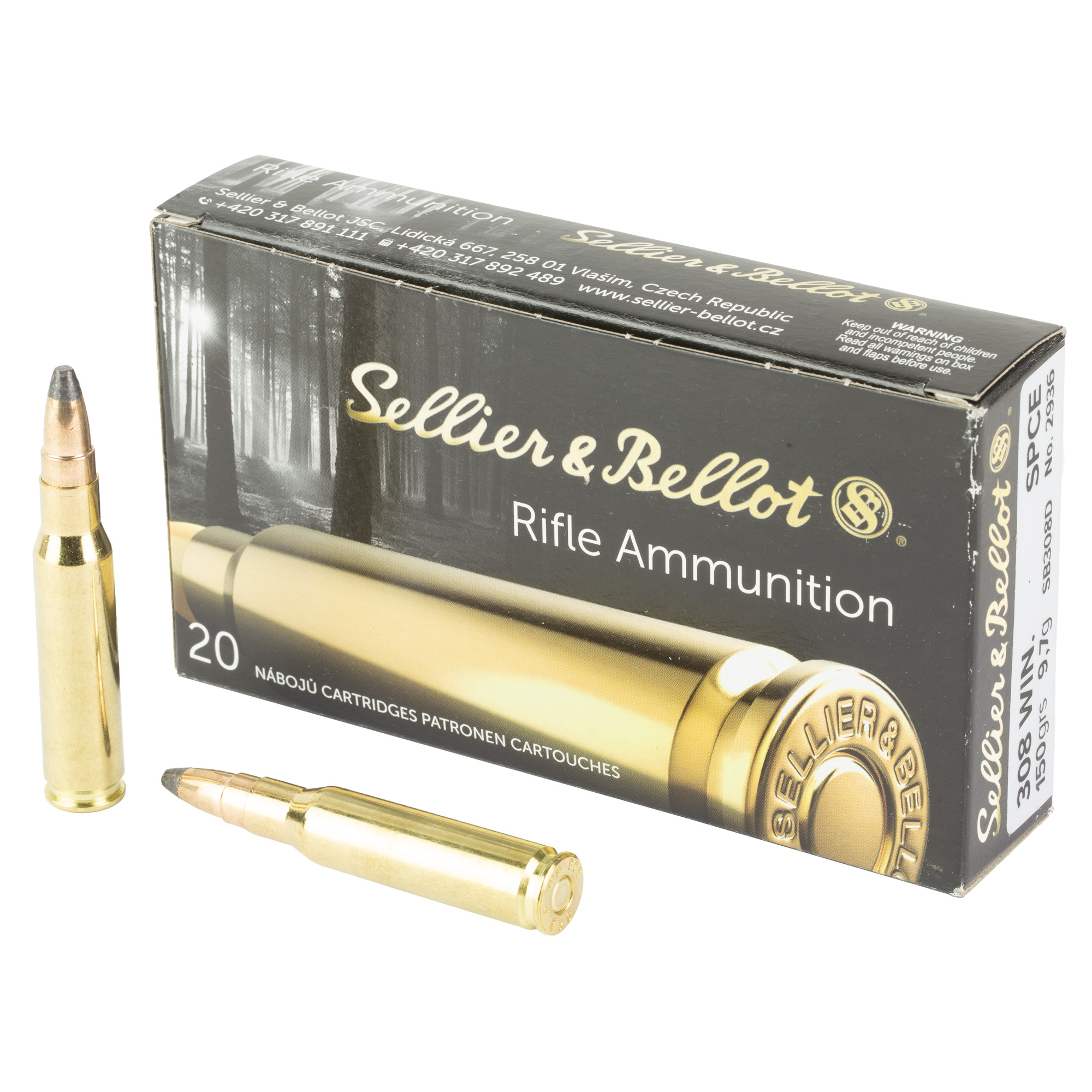 Sellier & Bellot Rifle 308 Winchester 150gr Soft Point – 20rd