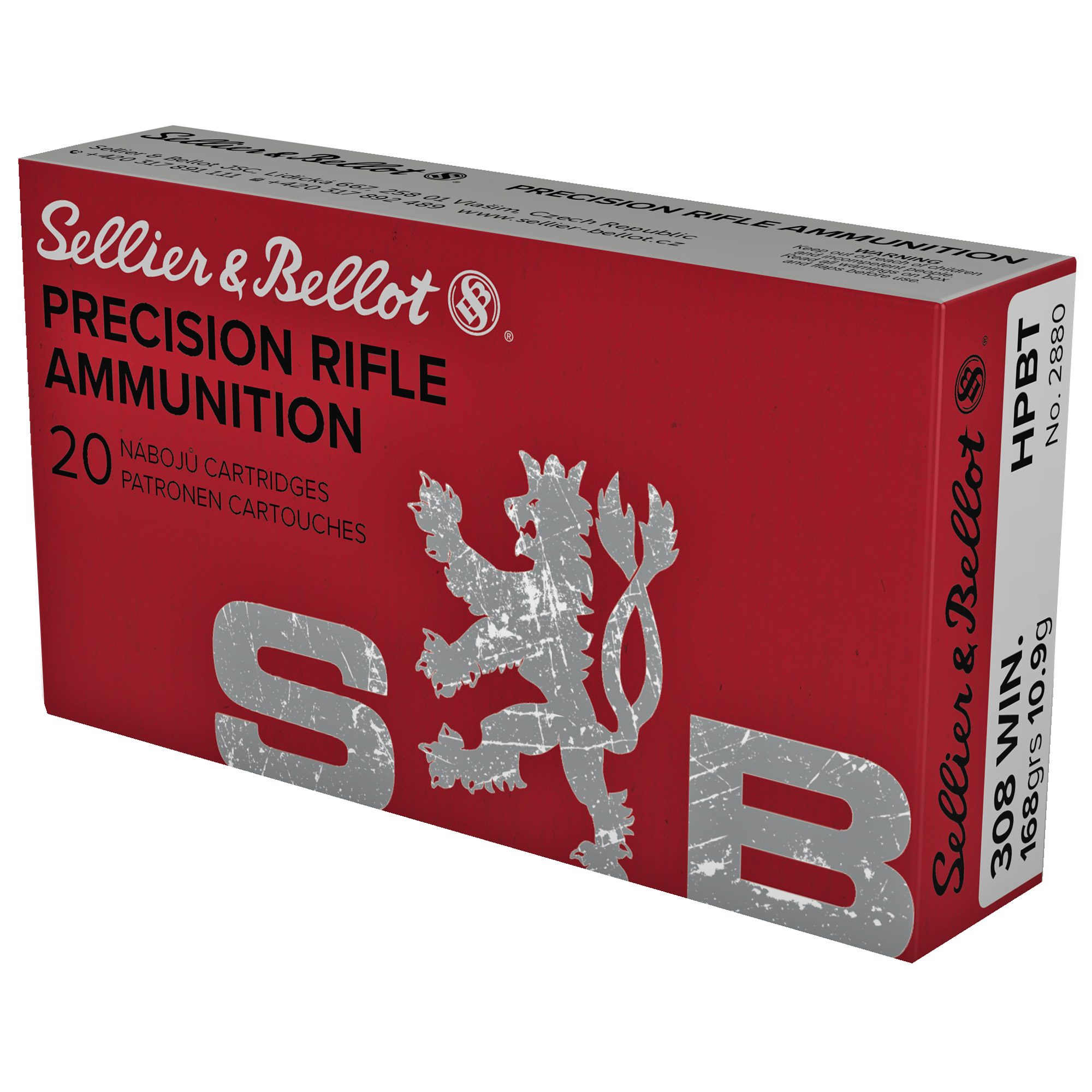 Sellier & Bellot Rifle 308 Winchester 168gr Boat Tail Hollow Point – 20rd