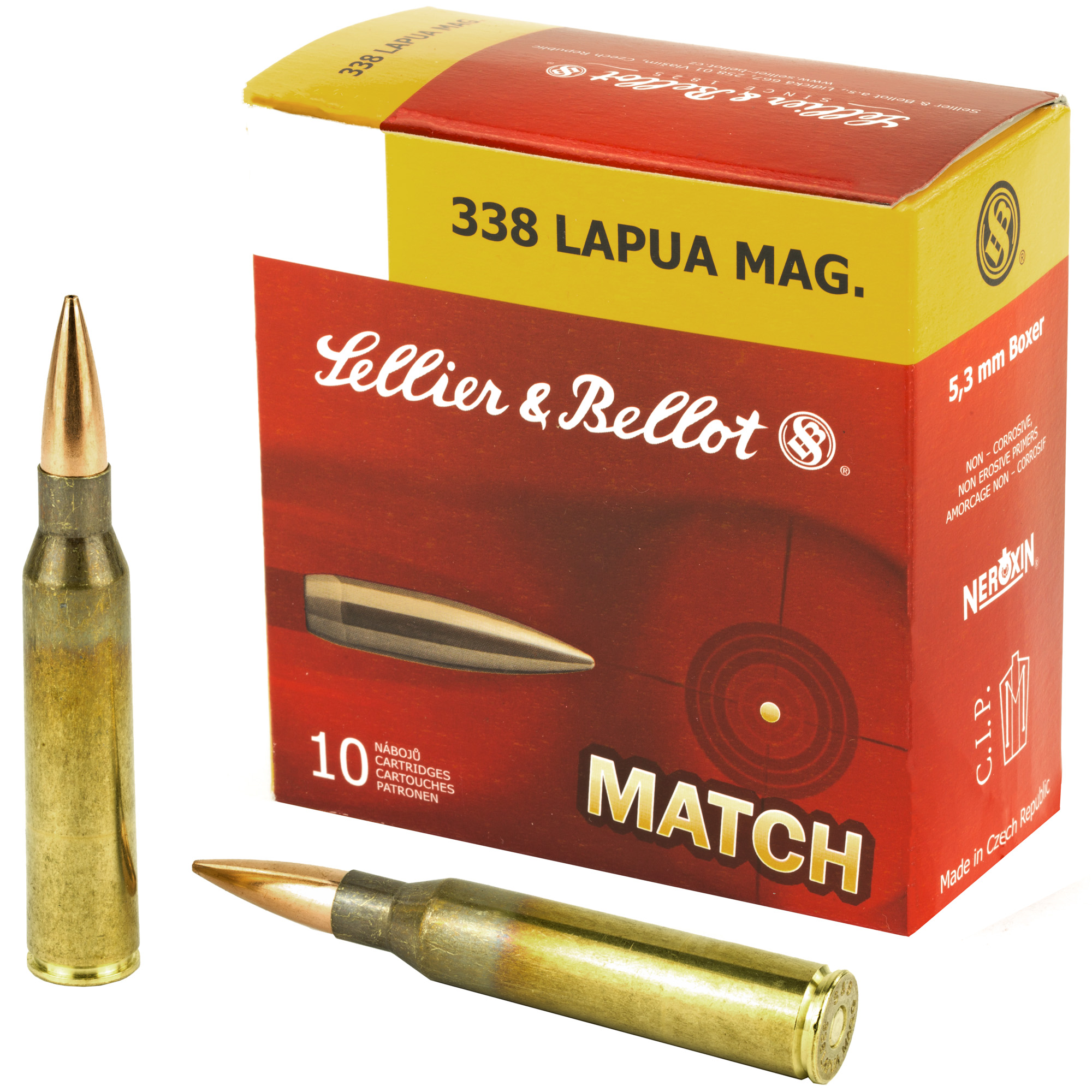 Sellier & Bellot Match 338 Lapua 250gr Boat Tail Hollow Point – 10rd