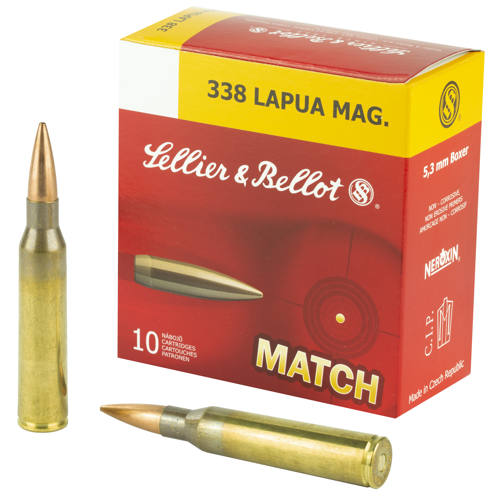 Sellier & Bellot Match 338 Lapua 300gr Boat Tail Hollow Point – 10rd