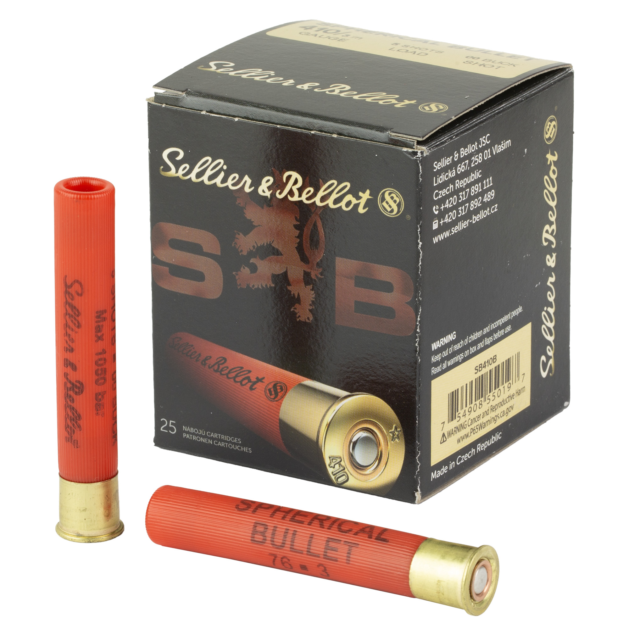 Sellier & Bellot Super Speed 410 Gauge 3″ 5 Pellets Buckshot – 25rd