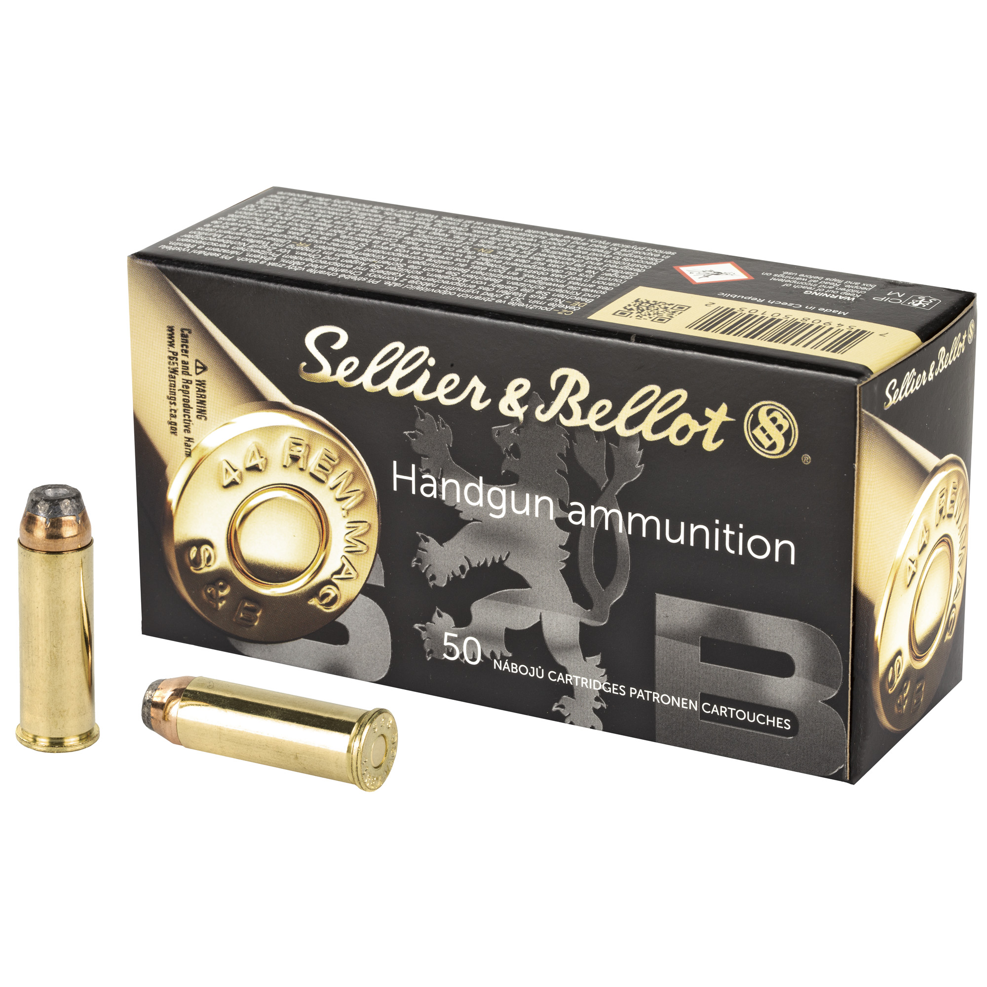 Sellier & Bellot Pistol 44 Magnum 240gr Semi Jacketed Hollow Point – 50rd