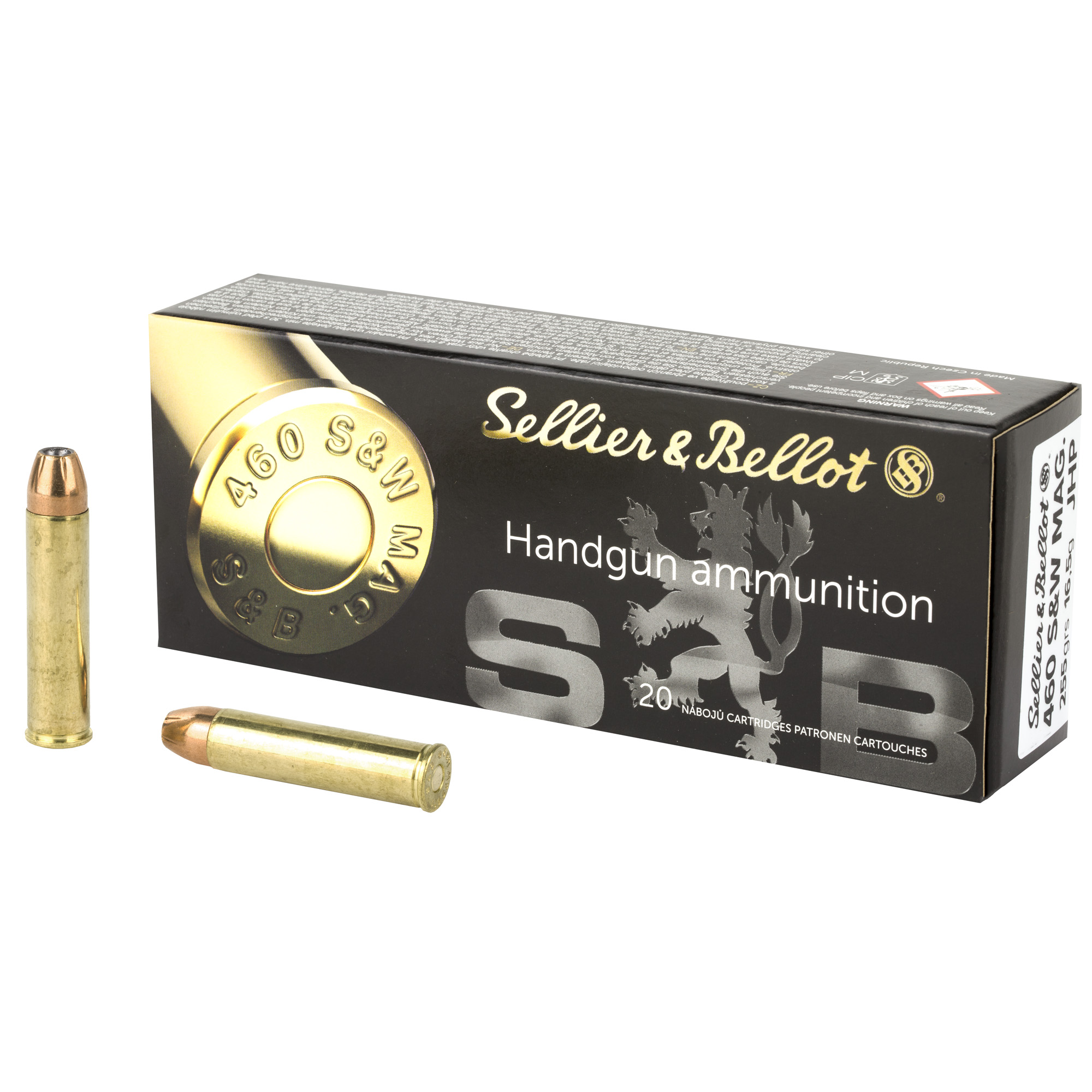 Sellier & Bellot Pistol 460 S&W 255gr Jacketed Hollow Point – 20rd