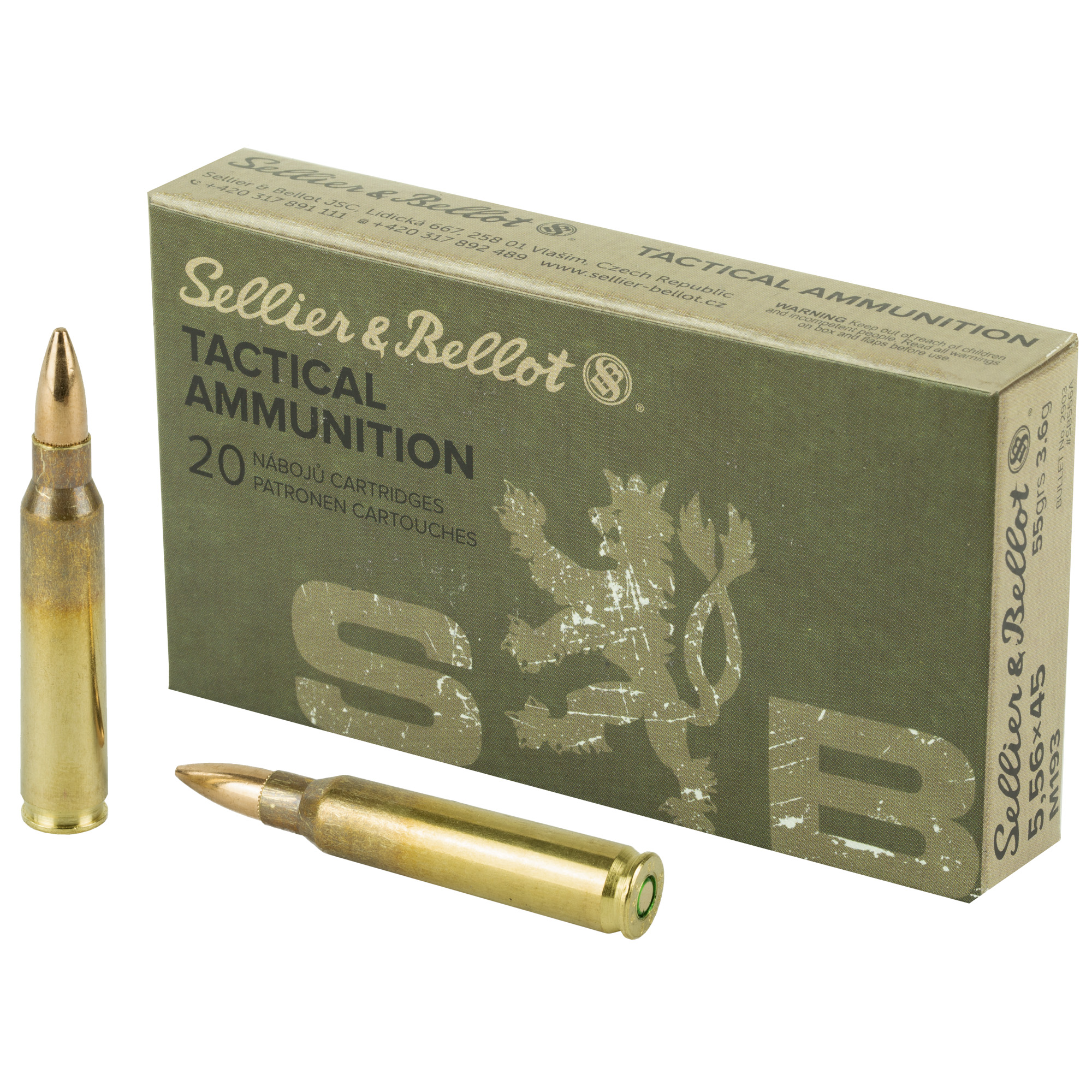 Sellier & Bellot Rifle 5.56 NATO 55gr Full Metal Jacket – 20rd